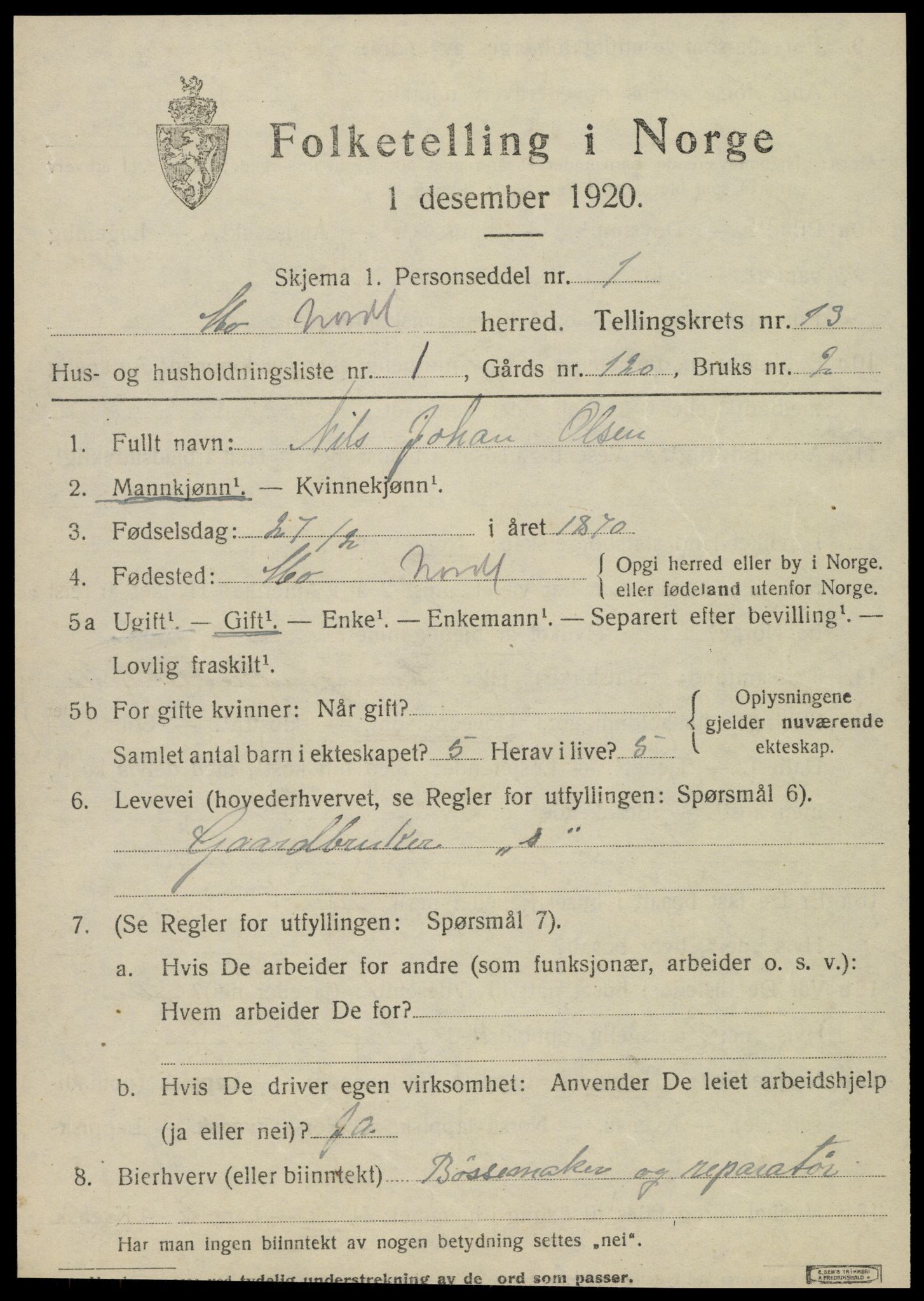 SAT, Folketelling 1920 for 1833 Mo herred, 1920, s. 10933