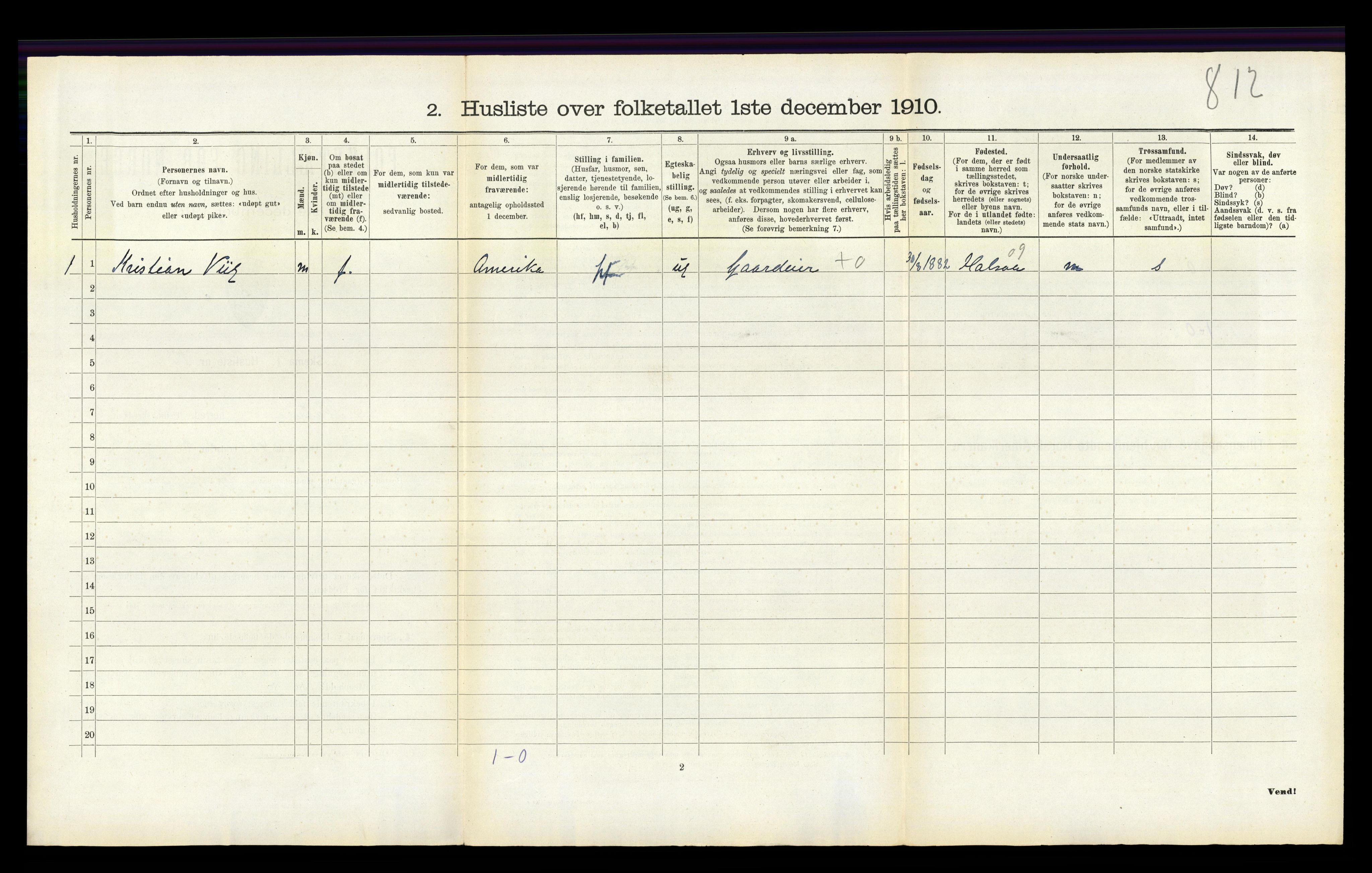 RA, Folketelling 1910 for 1020 Holum herred, 1910, s. 431