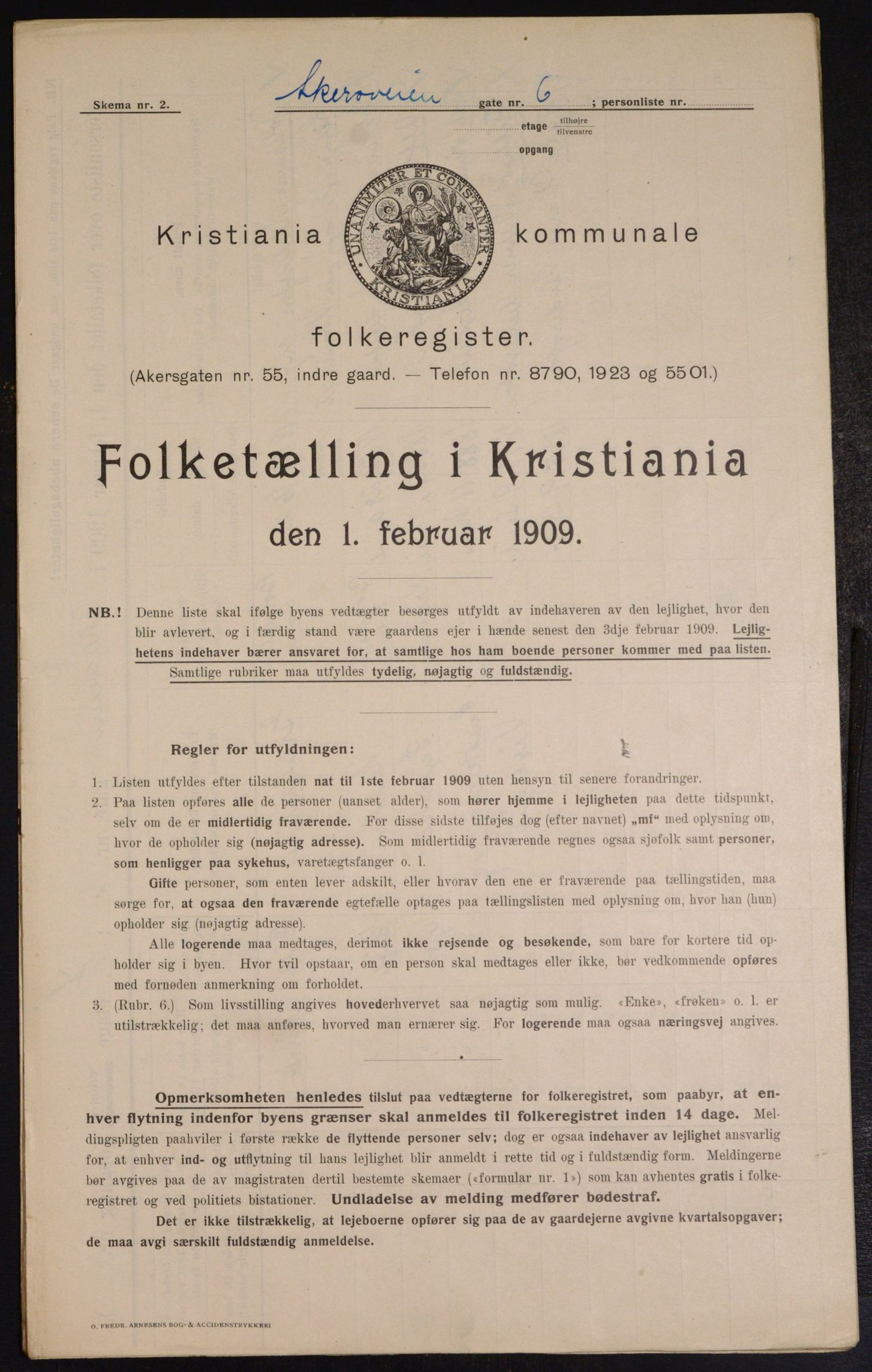 OBA, Kommunal folketelling 1.2.1909 for Kristiania kjøpstad, 1909, s. 805