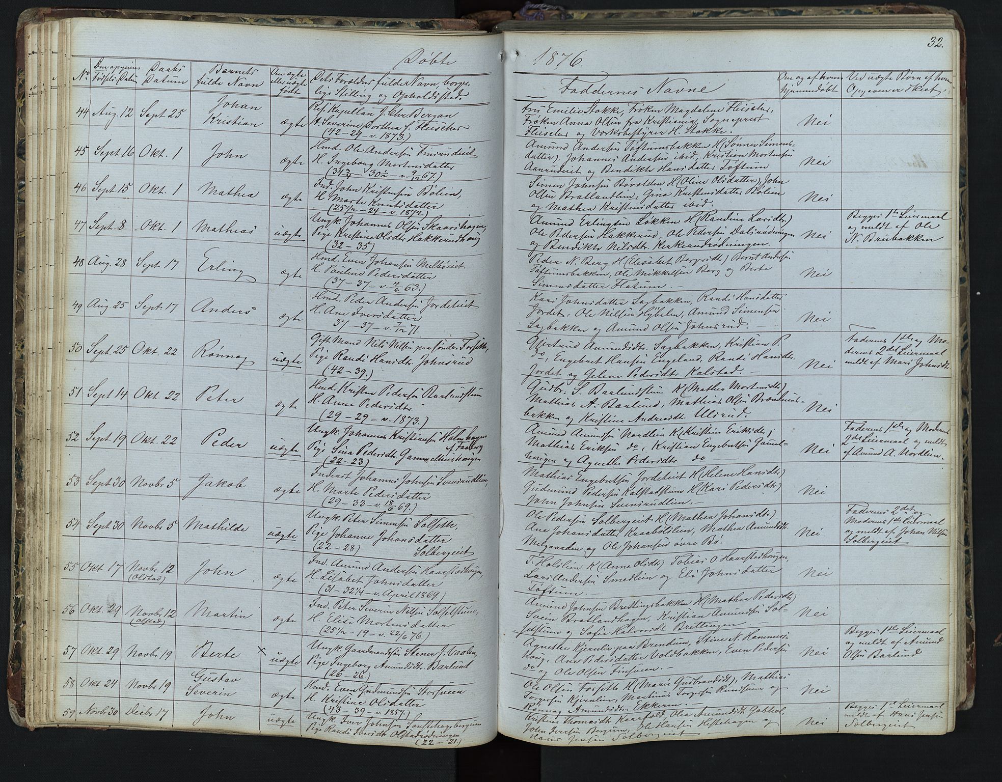 Vestre Gausdal prestekontor, AV/SAH-PREST-094/H/Ha/Hab/L0001: Klokkerbok nr. 1, 1867-1895, s. 32