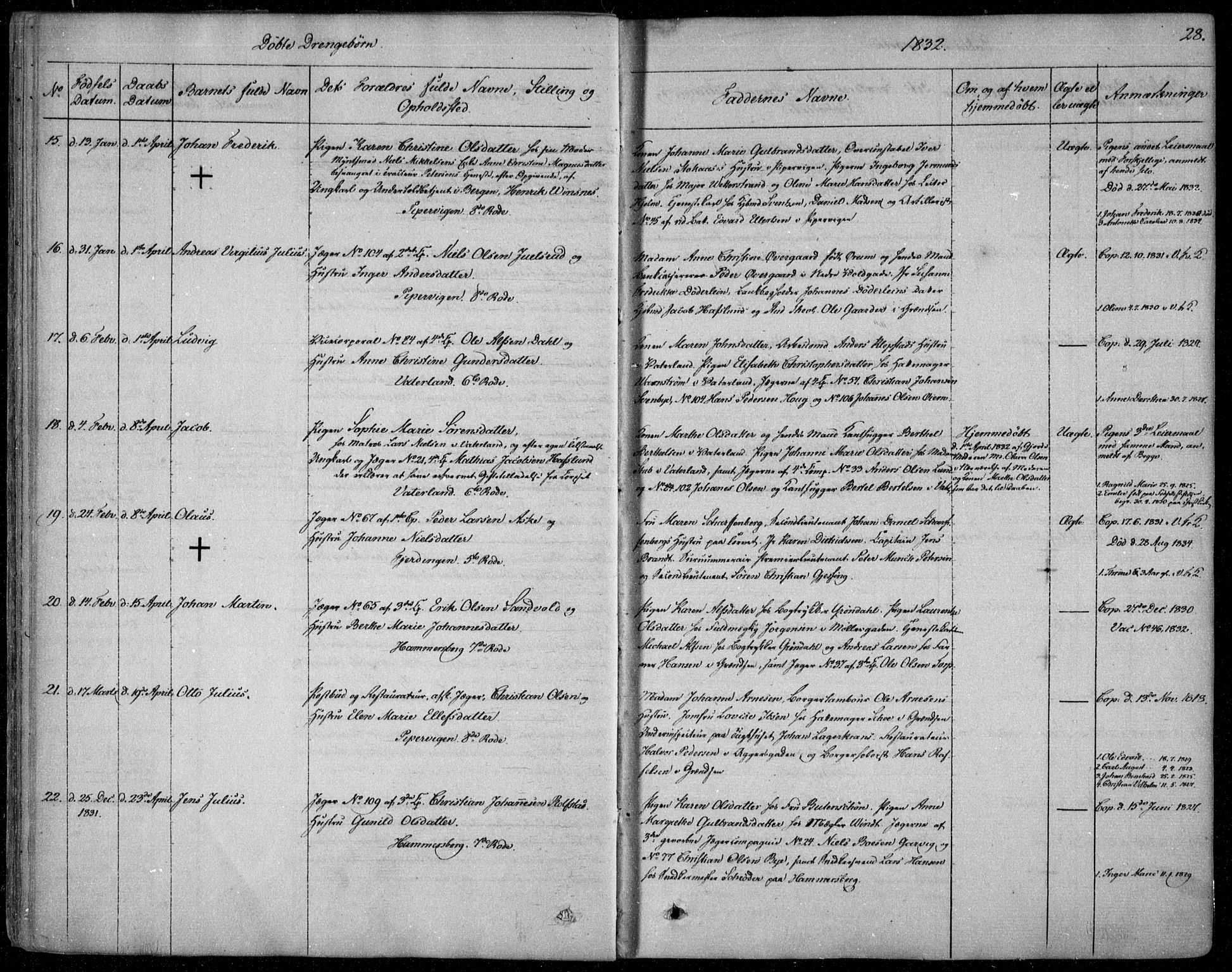 Garnisonsmenigheten Kirkebøker, SAO/A-10846/F/Fa/L0006: Ministerialbok nr. 6, 1828-1841, s. 28