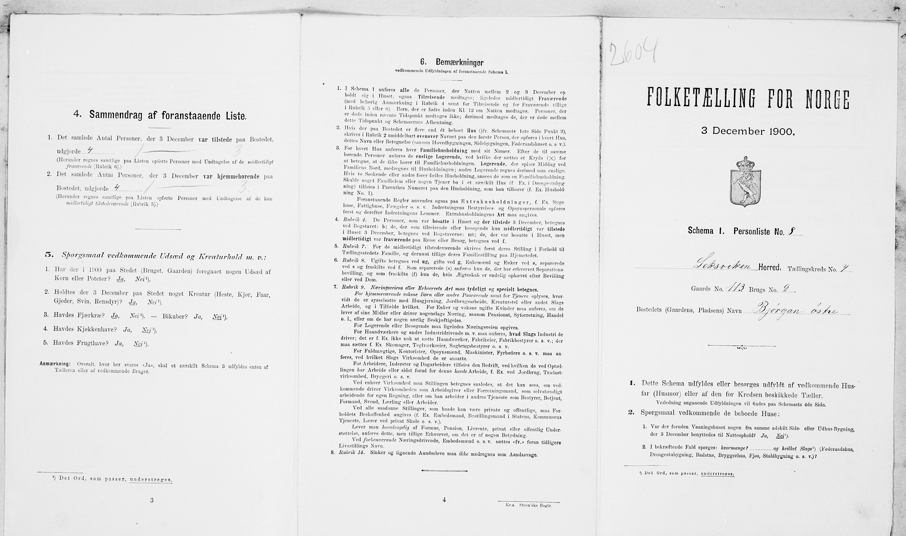SAT, Folketelling 1900 for 1718 Leksvik herred, 1900, s. 845