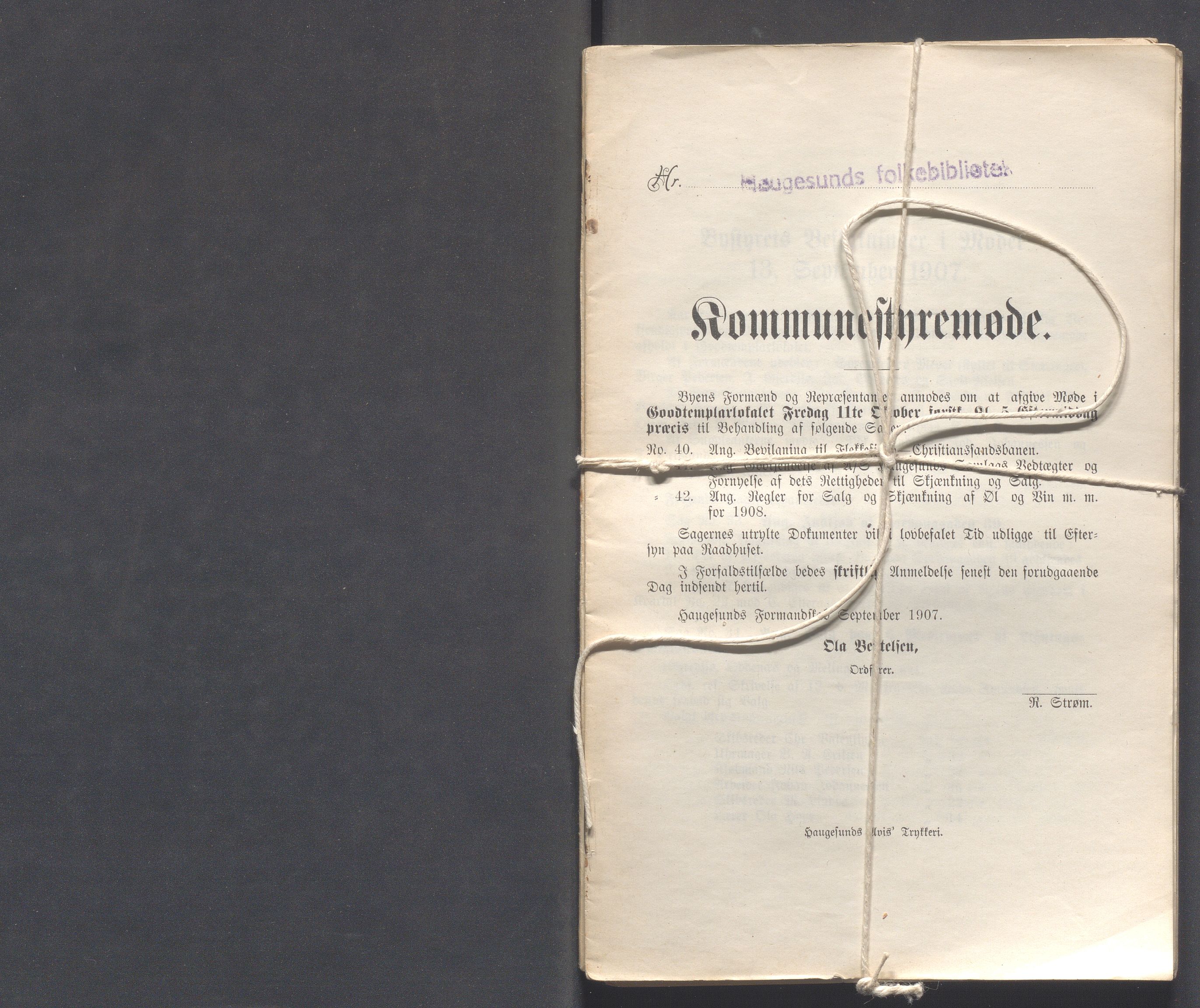Haugesund kommune - Formannskapet og Bystyret, IKAR/A-740/A/Abb/L0001: Bystyreforhandlinger, 1889-1907, s. 939