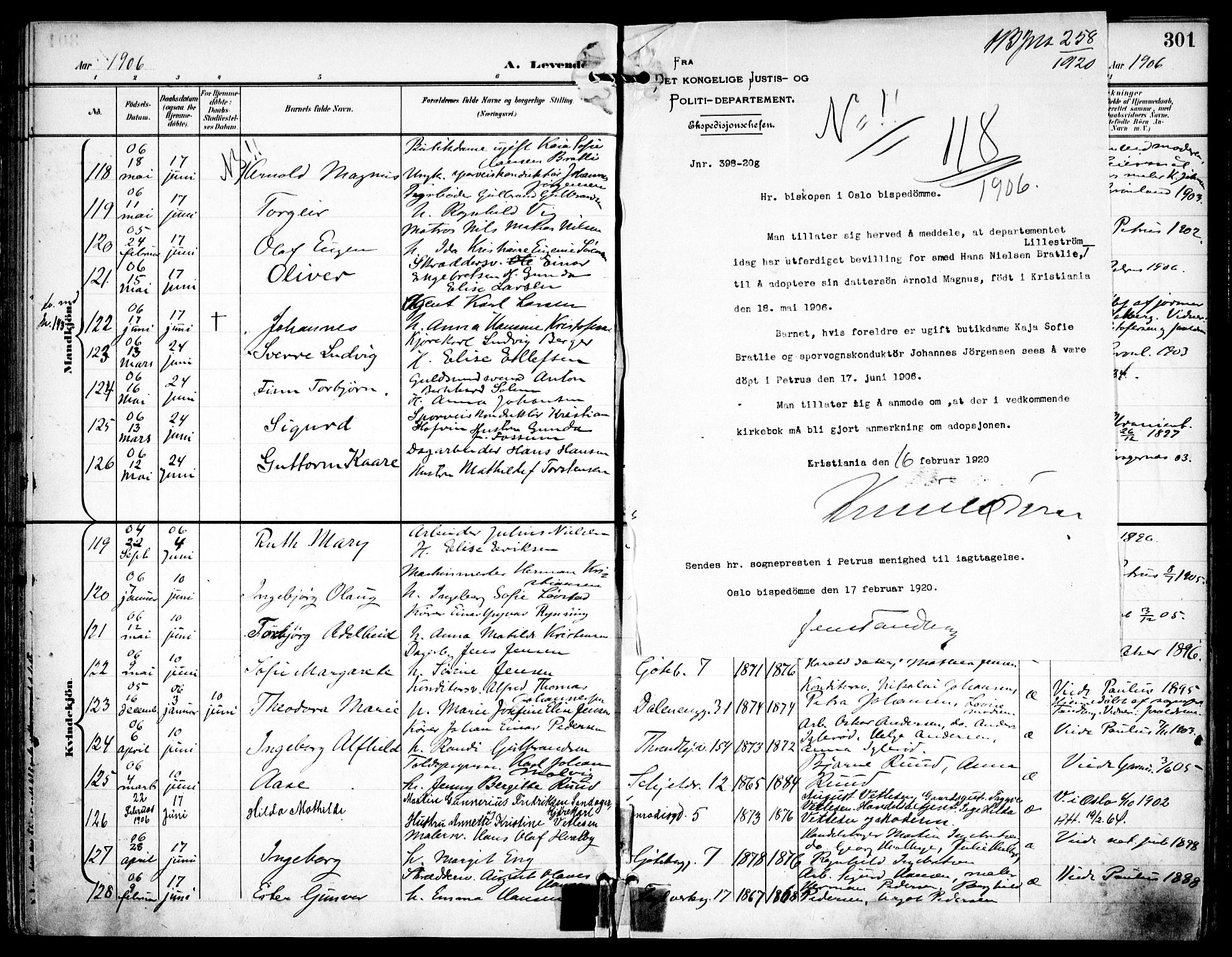 Petrus prestekontor Kirkebøker, AV/SAO-A-10872/F/Fa/L0008: Ministerialbok nr. I 8, 1899-1909, s. 301