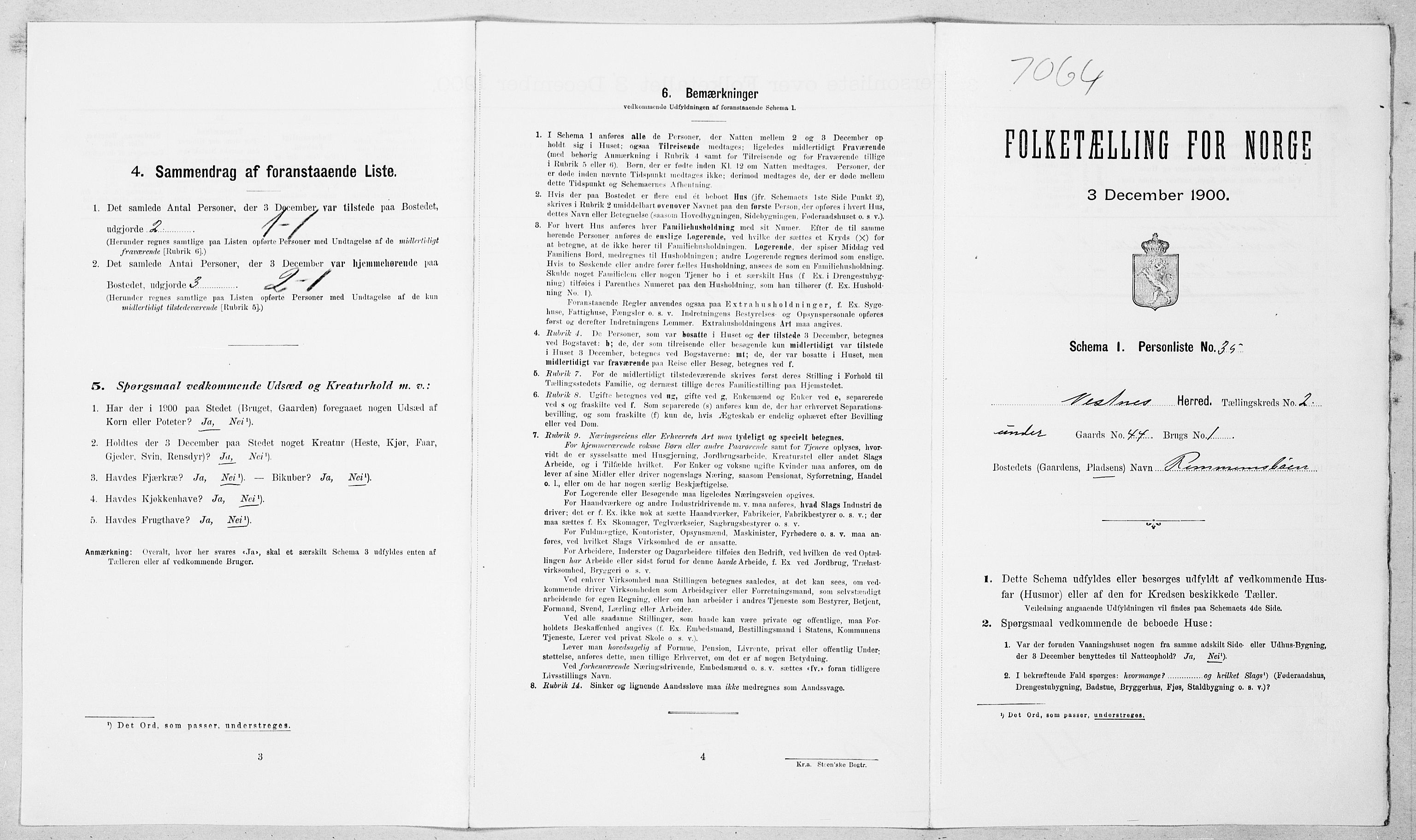 SAT, Folketelling 1900 for 1535 Vestnes herred, 1900, s. 233