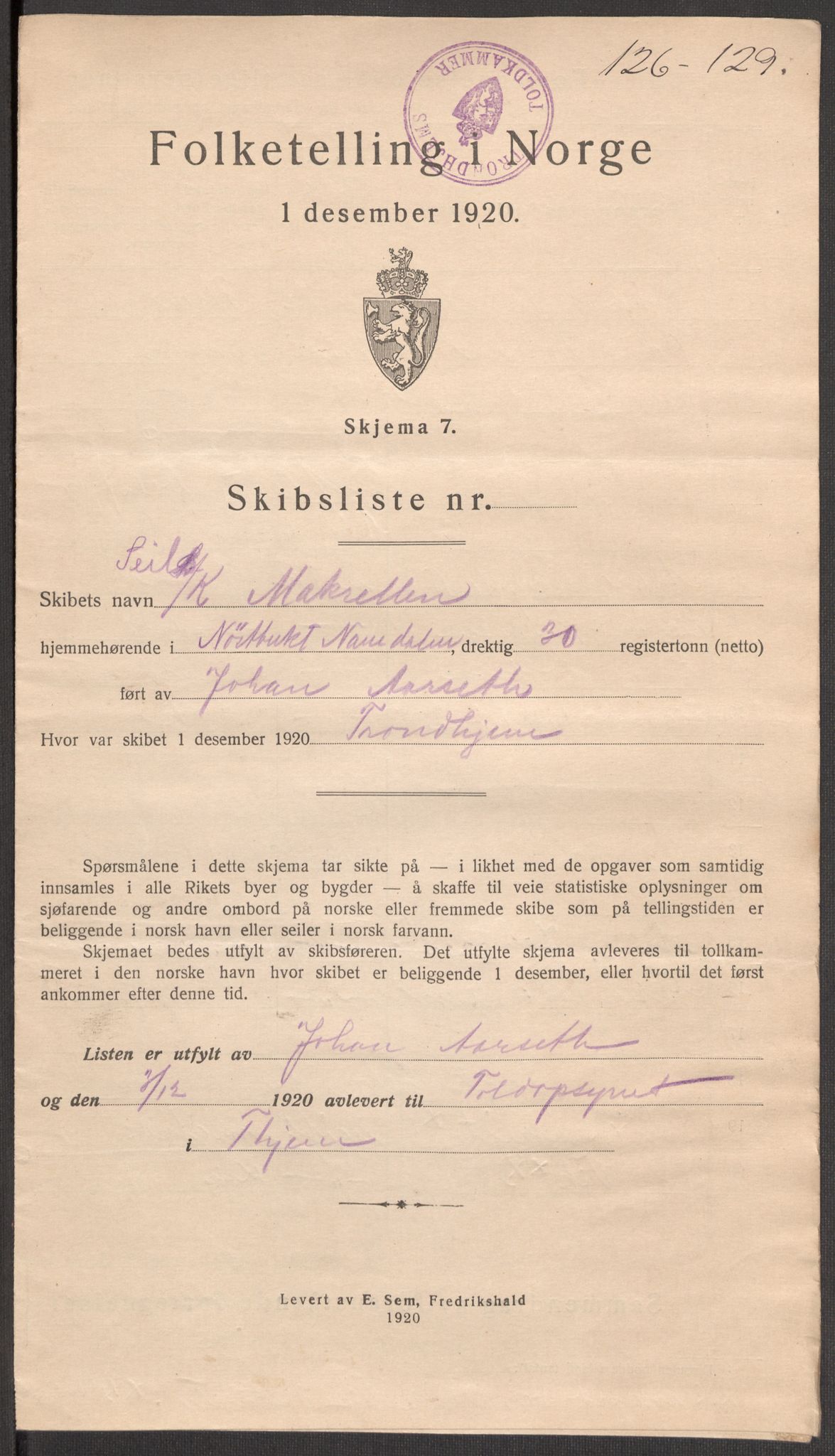 SAT, Folketelling 1920 for 1601 Trondheim kjøpstad, 1920, s. 145863