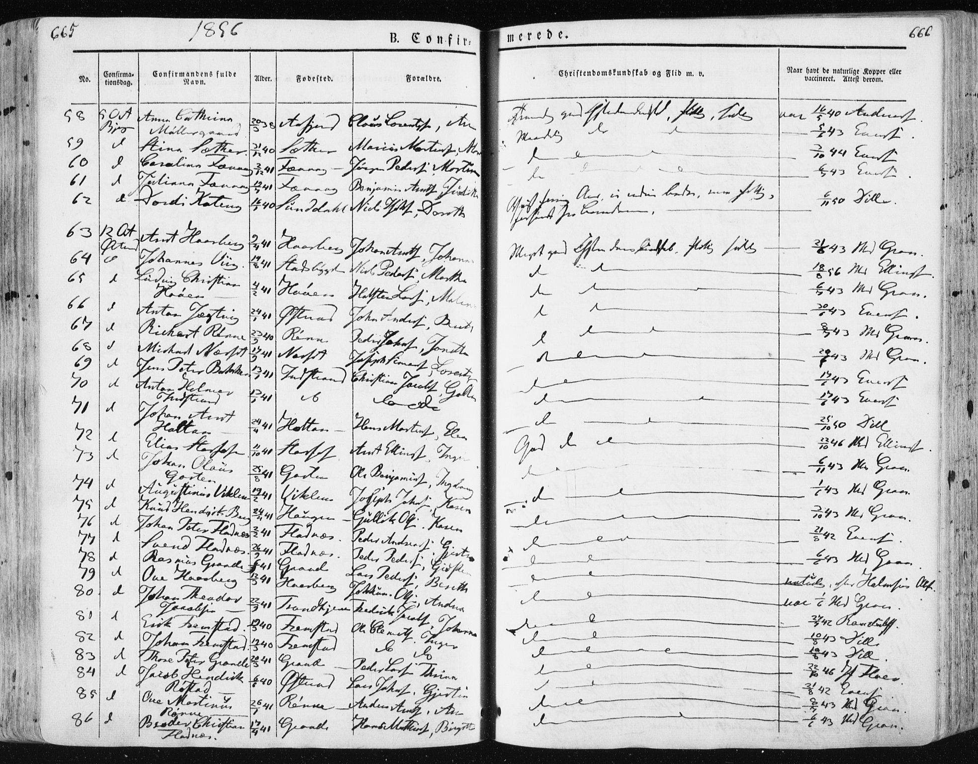 Ministerialprotokoller, klokkerbøker og fødselsregistre - Sør-Trøndelag, SAT/A-1456/659/L0736: Ministerialbok nr. 659A06, 1842-1856, s. 665-666