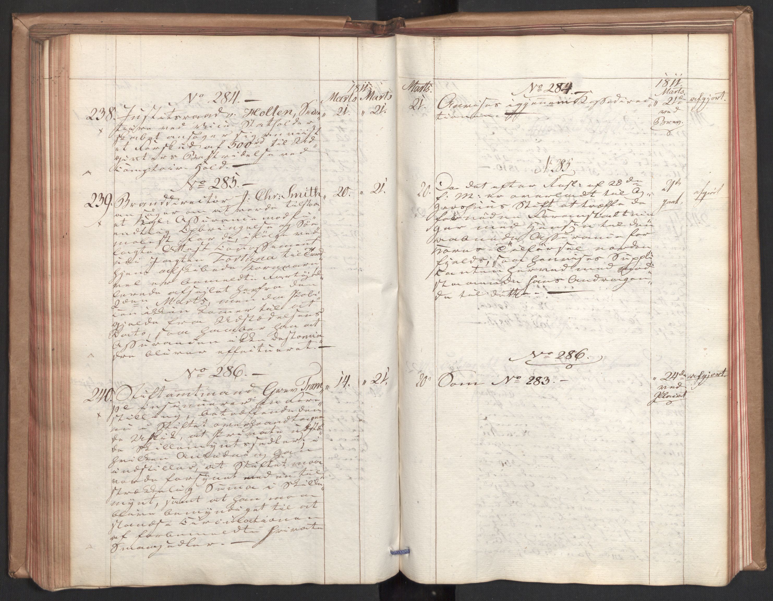 Stattholderembetet 1810-1814, 2. kontor (Kontor B), AV/RA-EA-5432/Ab/L0001: Referatprotokoll,  j.nr. 1-290,  l.nr. 1-347, 1810-1811