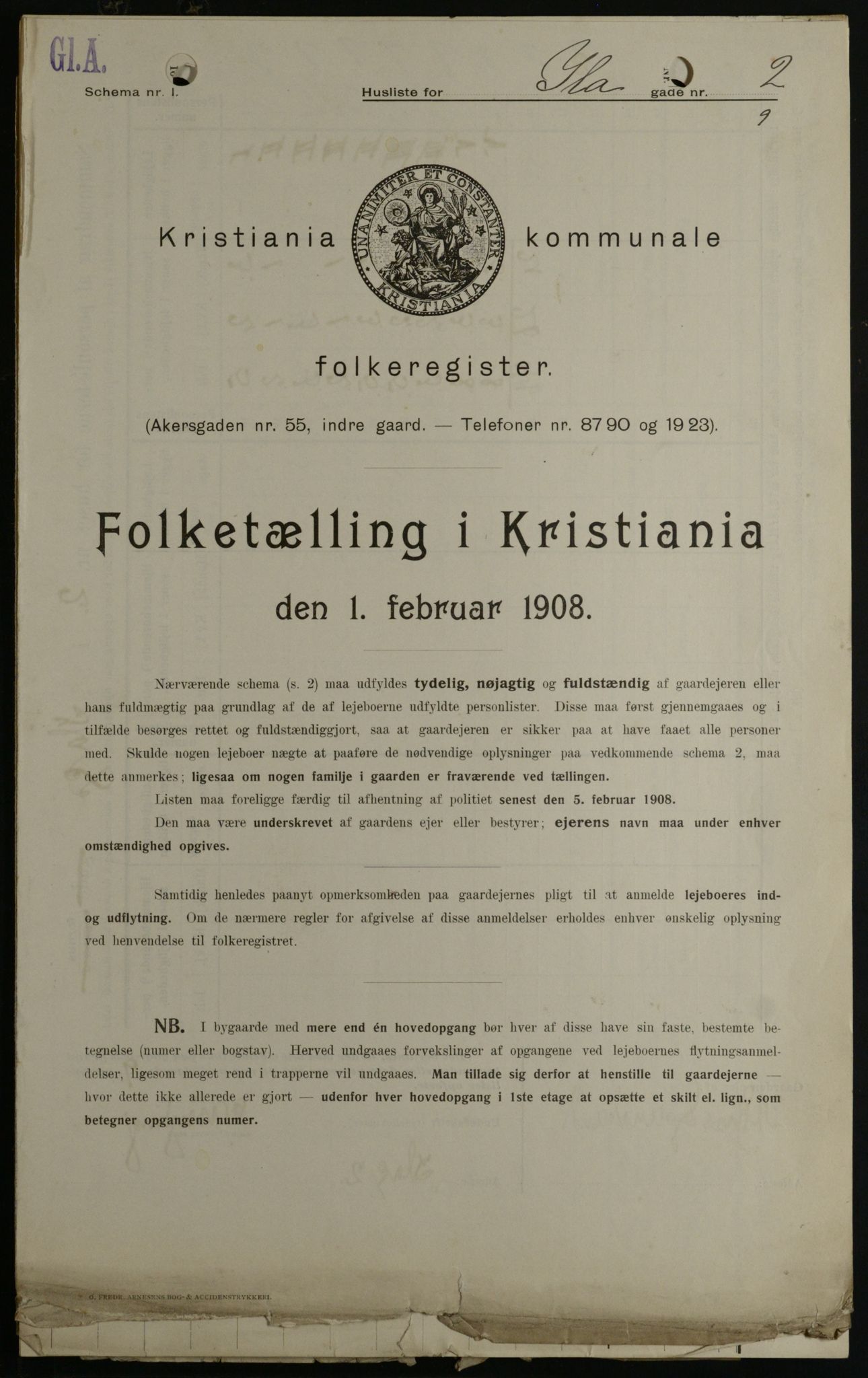 OBA, Kommunal folketelling 1.2.1908 for Kristiania kjøpstad, 1908, s. 38794