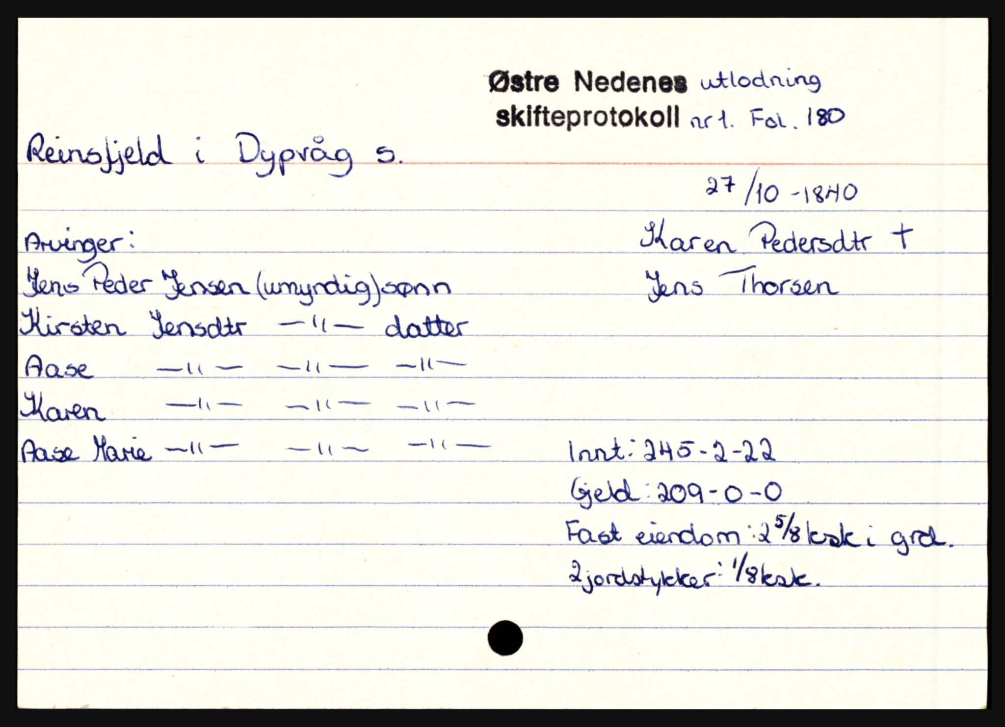 Holt sorenskriveri, AV/SAK-1221-0002/H, s. 1193