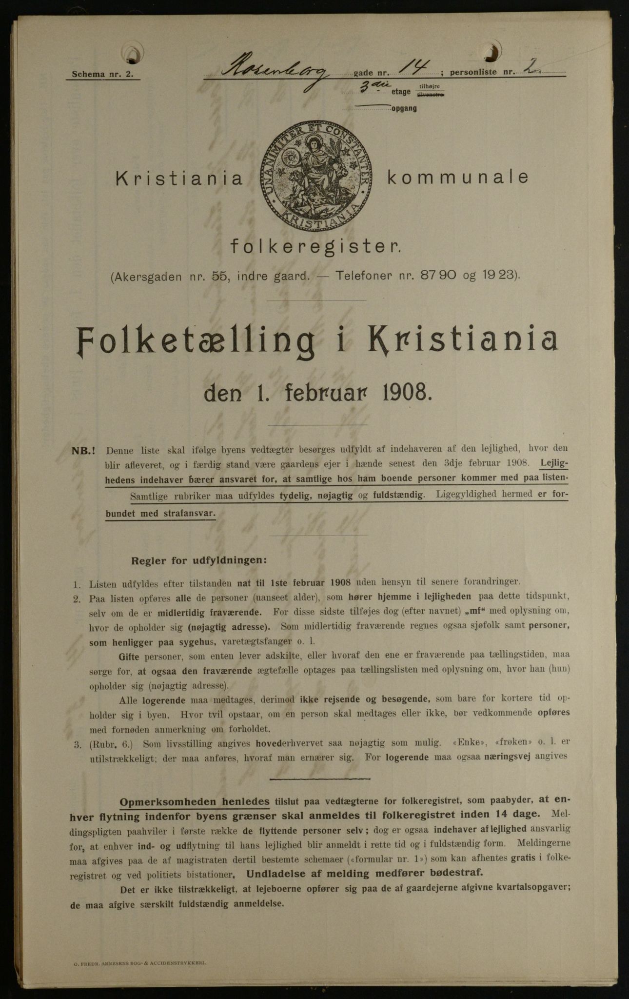 OBA, Kommunal folketelling 1.2.1908 for Kristiania kjøpstad, 1908, s. 75117
