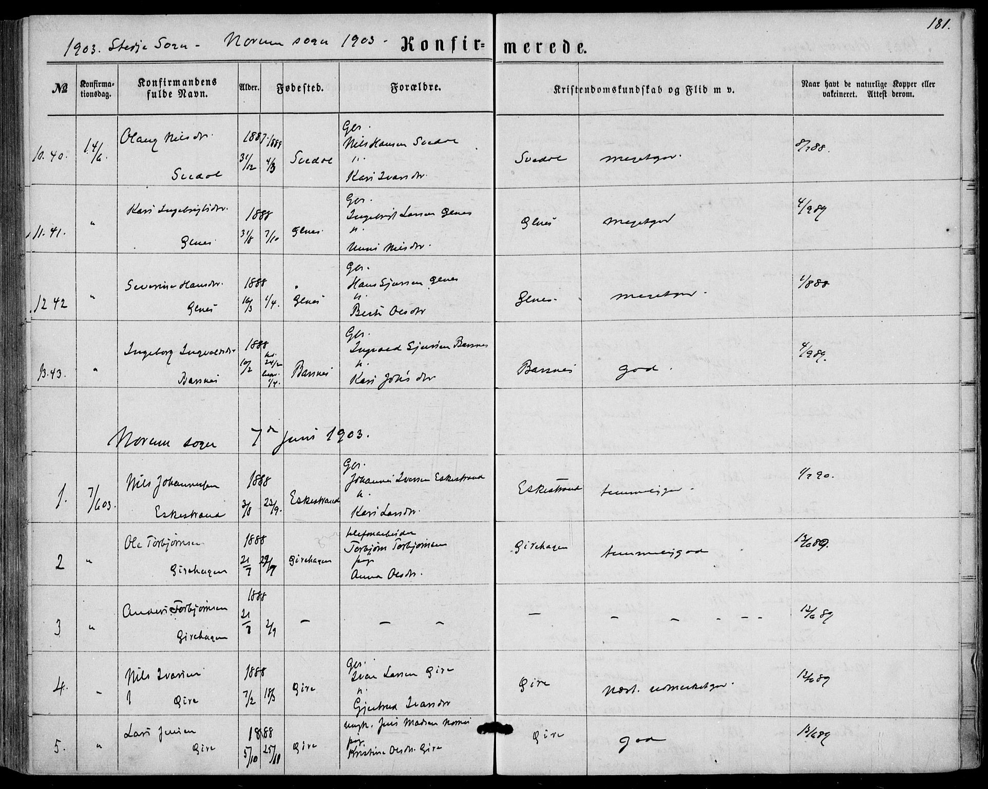 Sogndal sokneprestembete, AV/SAB-A-81301/H/Haa/Haaa/L0015: Ministerialbok nr. A 15, 1871-1904, s. 181