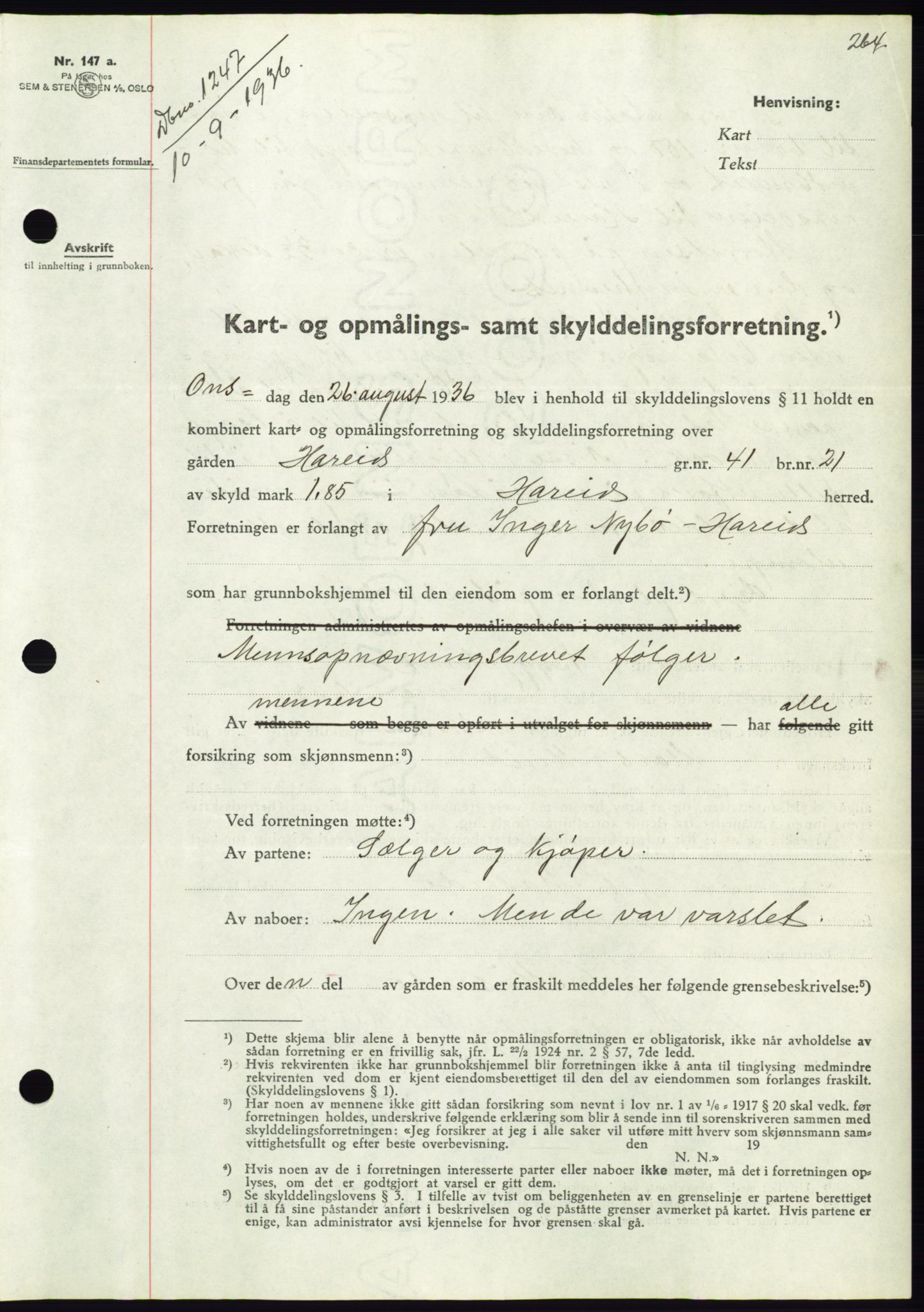Søre Sunnmøre sorenskriveri, SAT/A-4122/1/2/2C/L0061: Pantebok nr. 55, 1936-1936, Dagboknr: 1247/1936