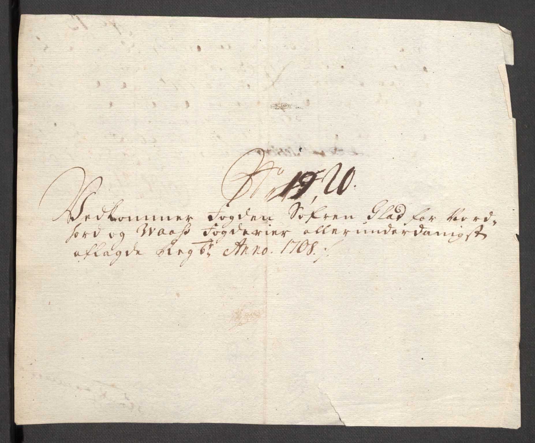 Rentekammeret inntil 1814, Reviderte regnskaper, Fogderegnskap, AV/RA-EA-4092/R51/L3189: Fogderegnskap Nordhordland og Voss, 1708, s. 356