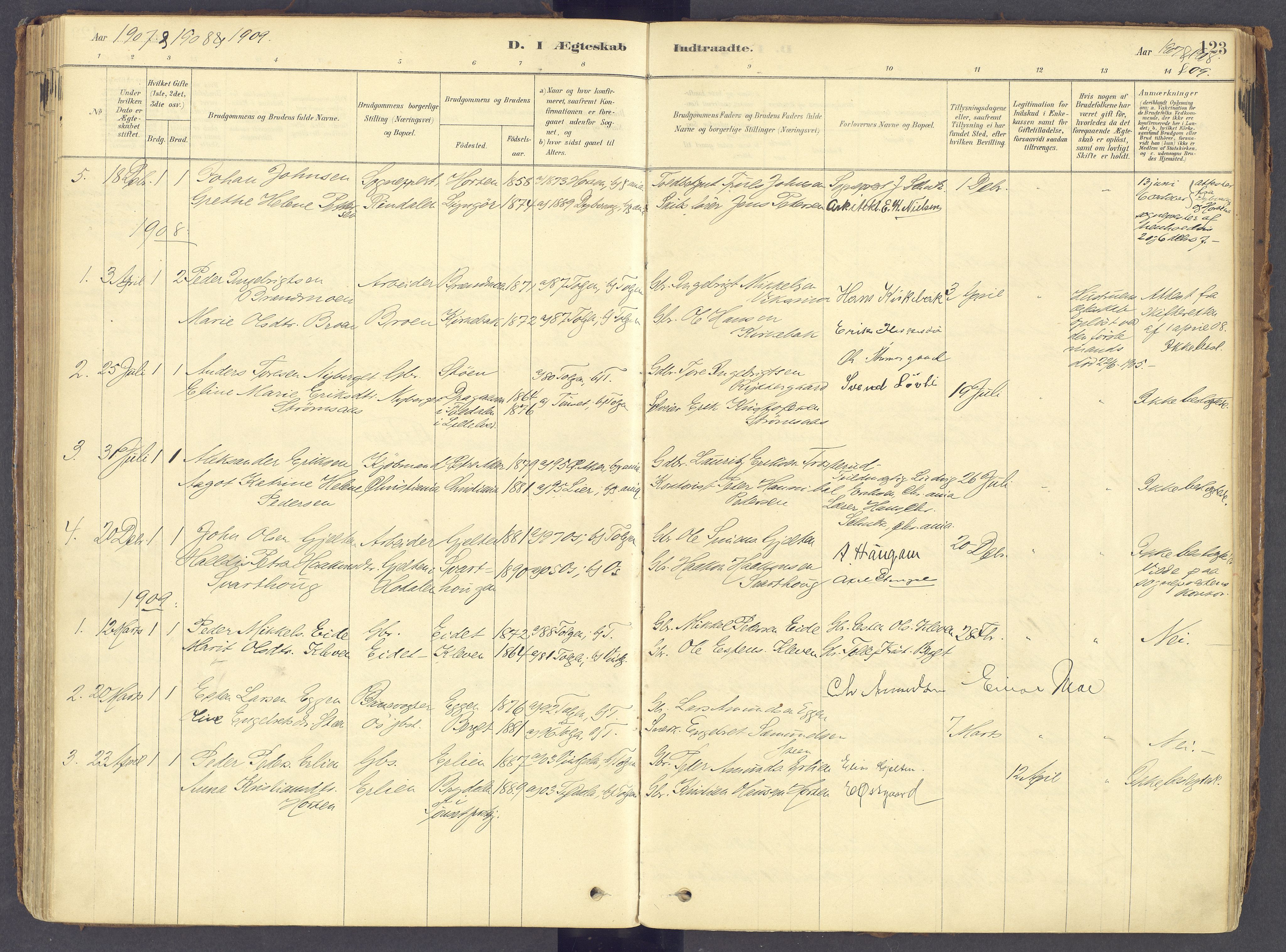 Tolga prestekontor, AV/SAH-PREST-062/K/L0011: Ministerialbok nr. 11, 1877-1920, s. 123
