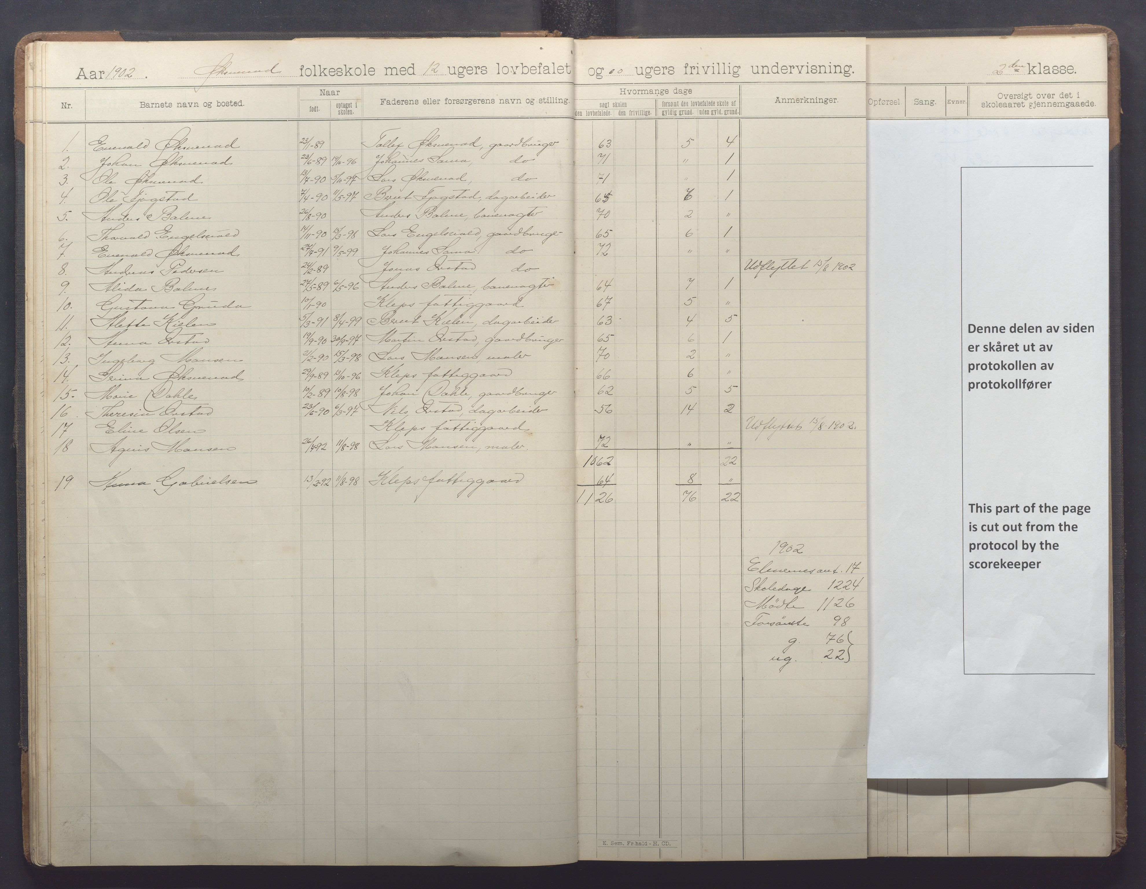 Klepp kommune - Engelsvoll skole, IKAR/K-100299/H/L0001: Skoleprotokoll, 1908-1918, s. 20