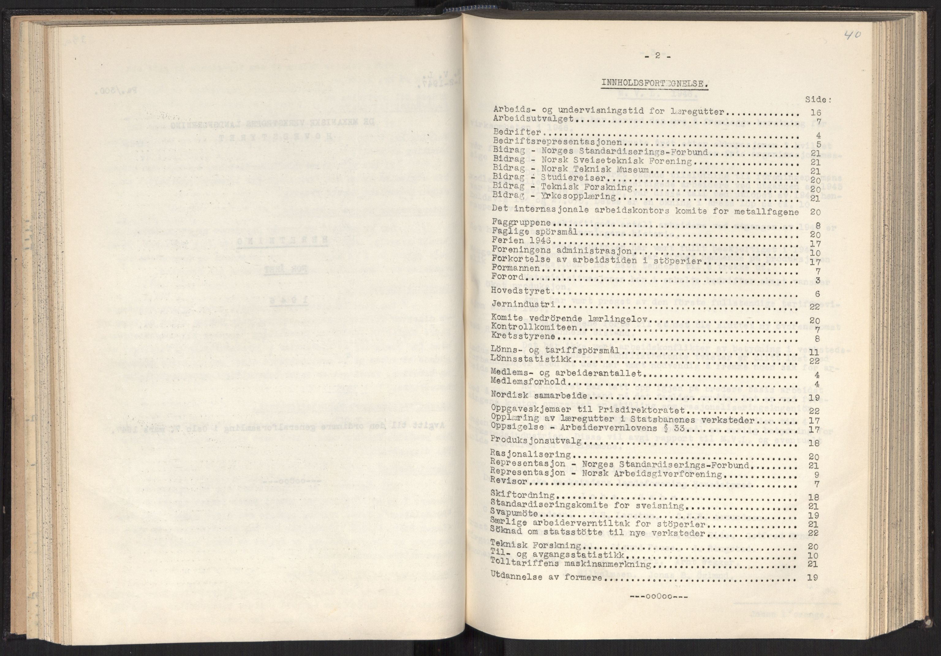 Teknologibedriftenes Landsforening TBL, RA/PA-1700/A/Ad/L0007: Årsberetning med register, 1940-1951, s. 40