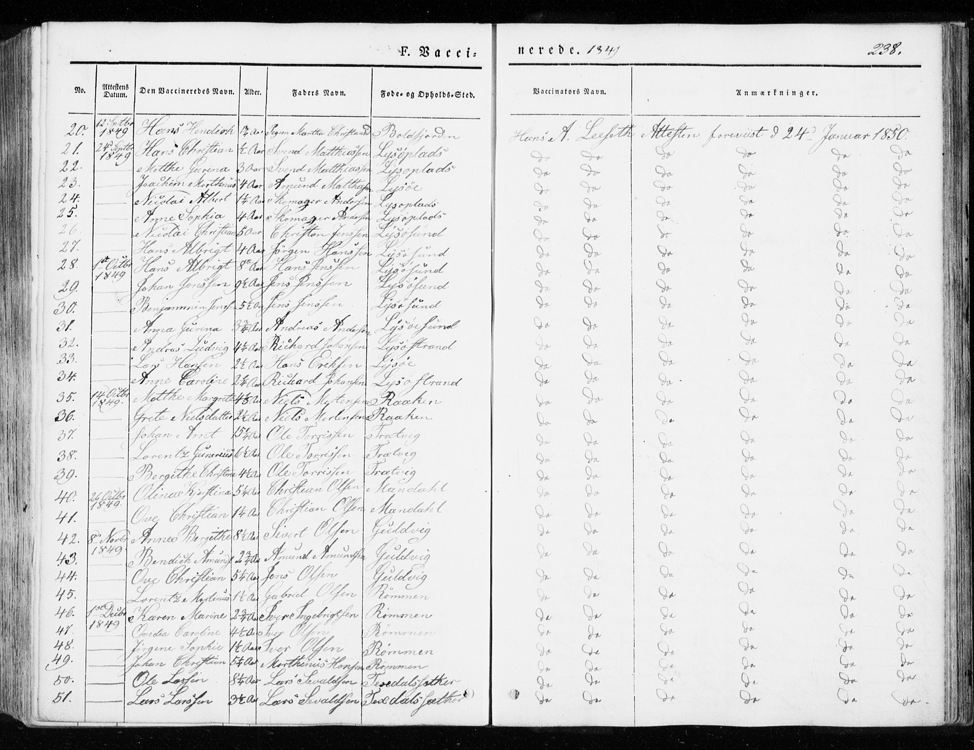 Ministerialprotokoller, klokkerbøker og fødselsregistre - Sør-Trøndelag, SAT/A-1456/655/L0677: Ministerialbok nr. 655A06, 1847-1860, s. 238