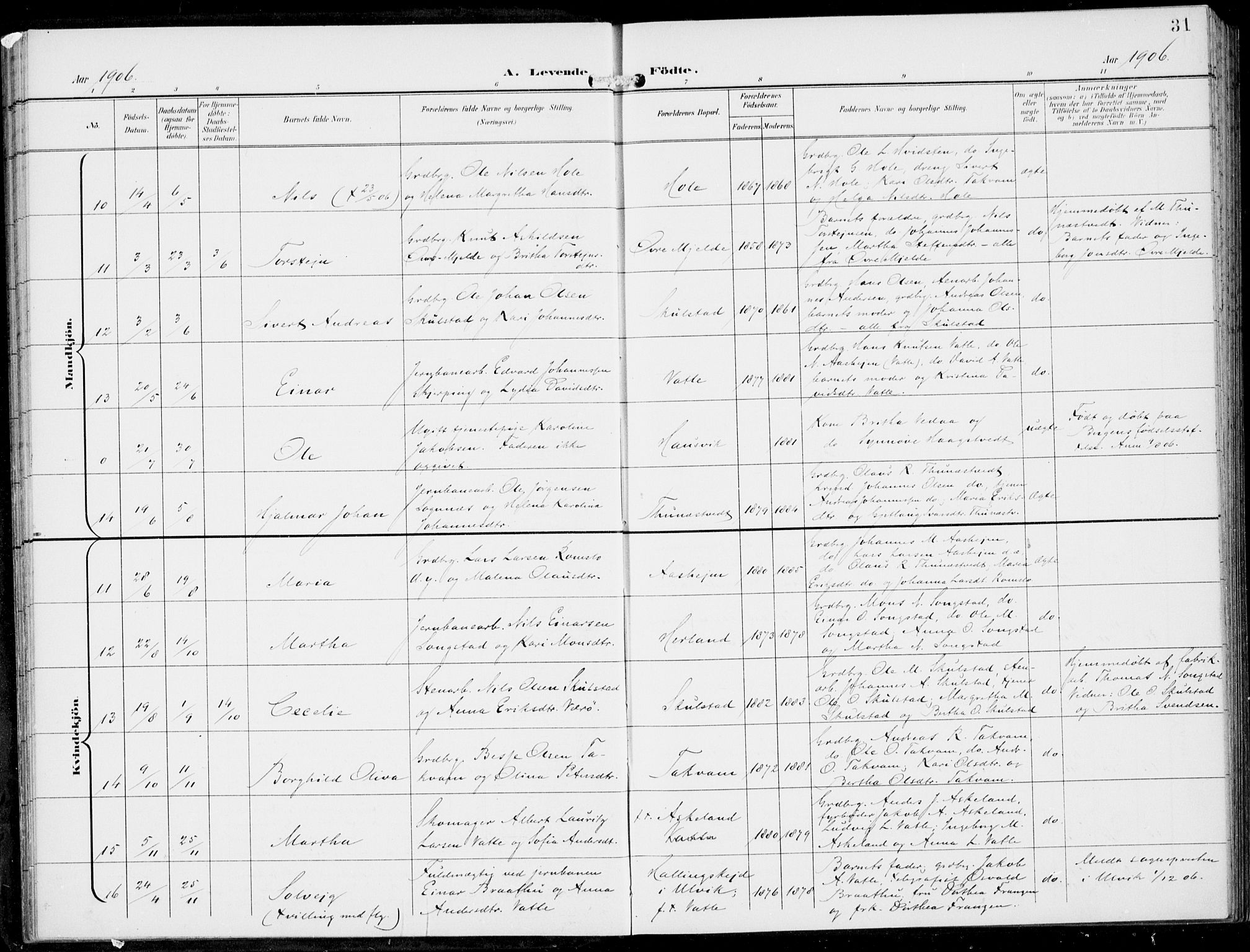 Haus sokneprestembete, AV/SAB-A-75601/H/Haa: Ministerialbok nr. B  2, 1899-1912, s. 31