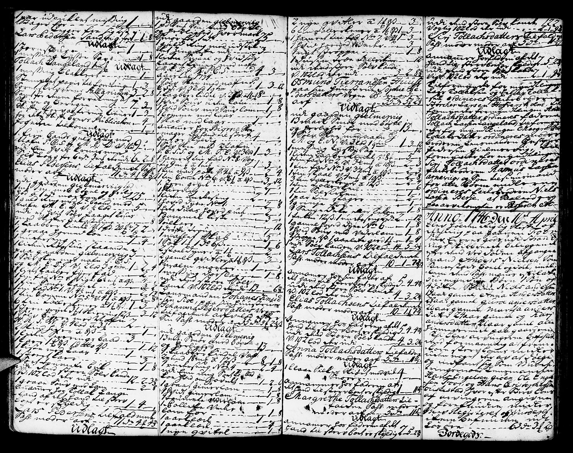 Sunnhordland sorenskrivar, SAB/A-2401/1/H/Ha/Haa/L0006: Skifteprotokollar. Register på lesesal. Fol. 1061- ut, 1743-1749, s. 121b-122a