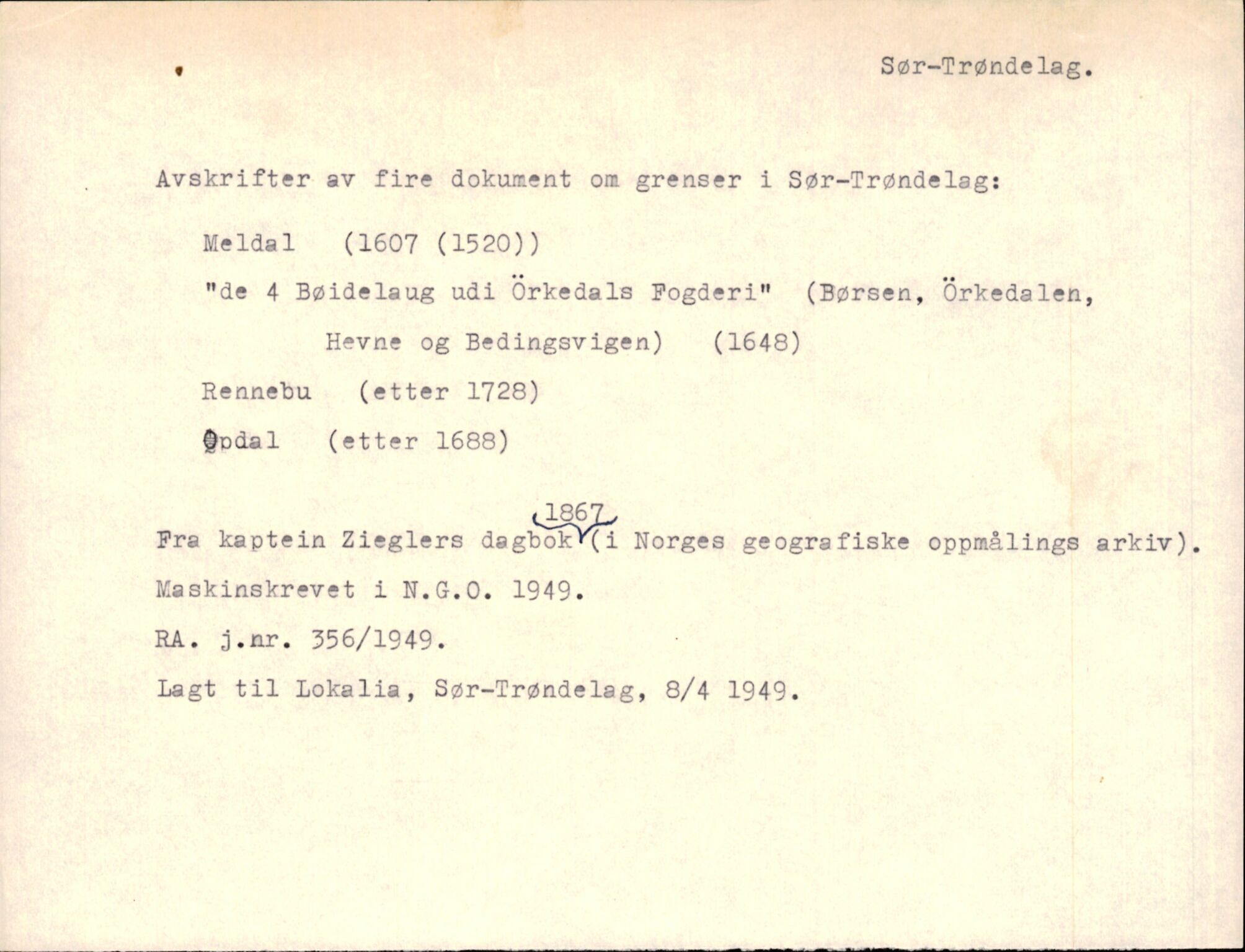 Riksarkivets diplomsamling, AV/RA-EA-5965/F35/F35m/L0004: Localia: Hordaland, Sogn og Fjordane, Møre og Romsdal, Trøndelag og Nord-Norge, s. 357