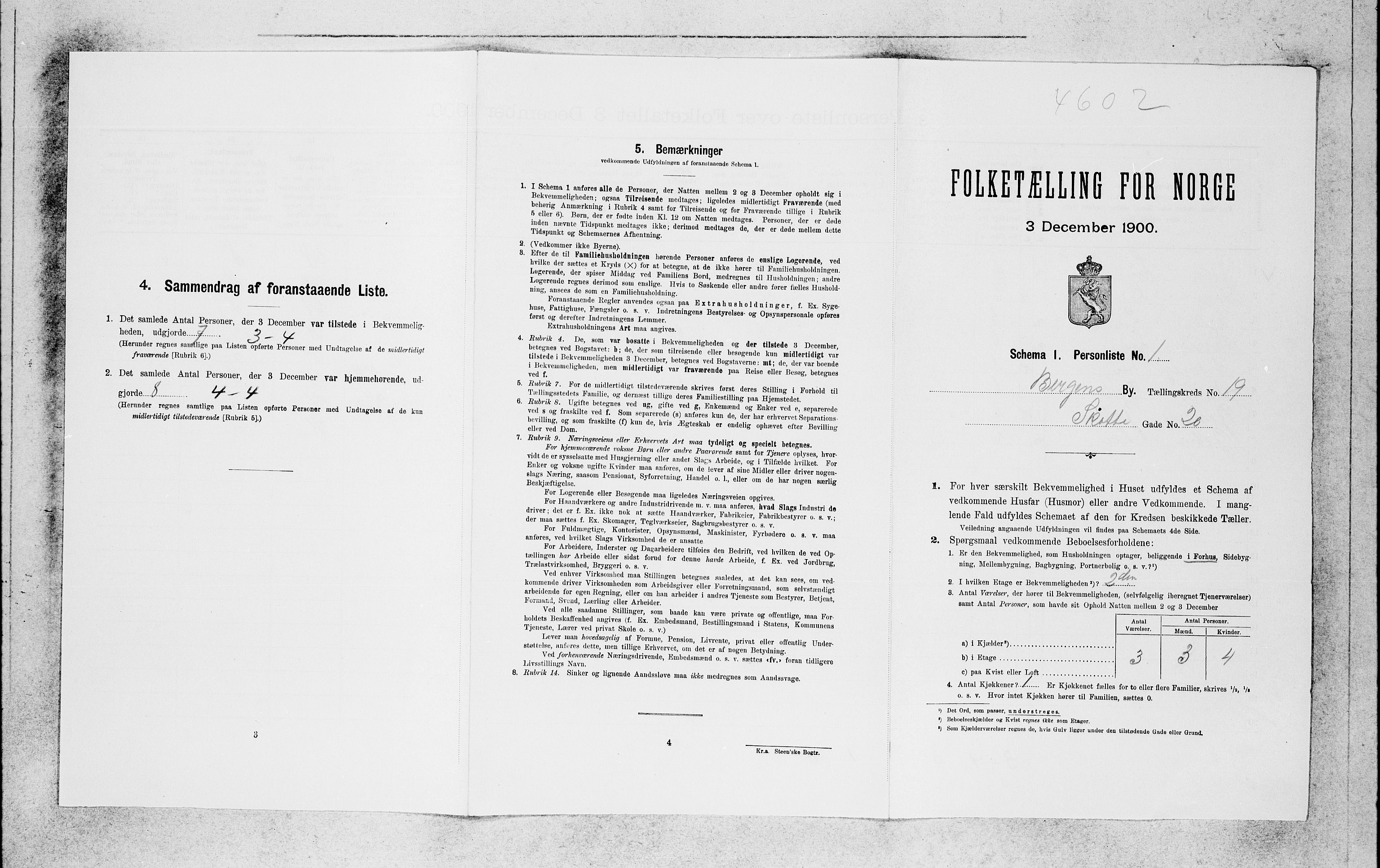 SAB, Folketelling 1900 for 1301 Bergen kjøpstad, 1900, s. 3854
