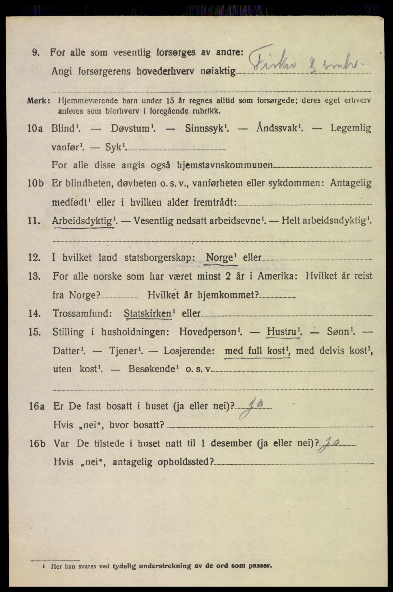 SAK, Folketelling 1920 for 1012 Oddernes herred, 1920, s. 2148