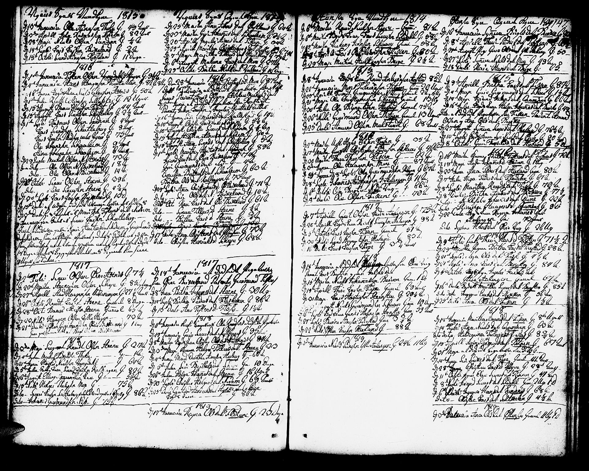 Kvam sokneprestembete, AV/SAB-A-76201/H/Haa: Ministerialbok nr. A 5, 1796-1832, s. 147
