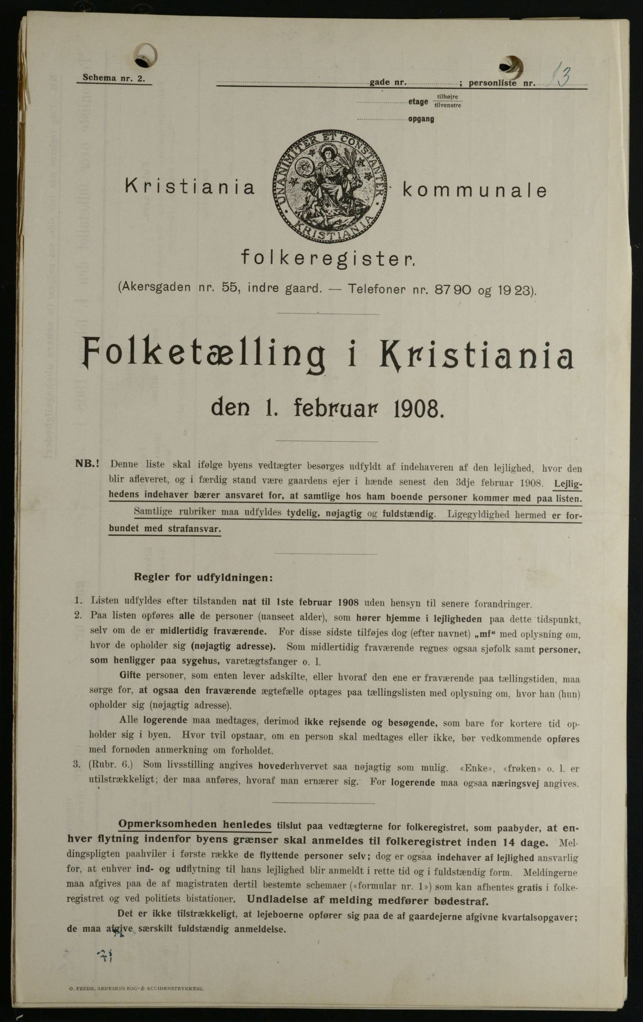 OBA, Kommunal folketelling 1.2.1908 for Kristiania kjøpstad, 1908, s. 44368