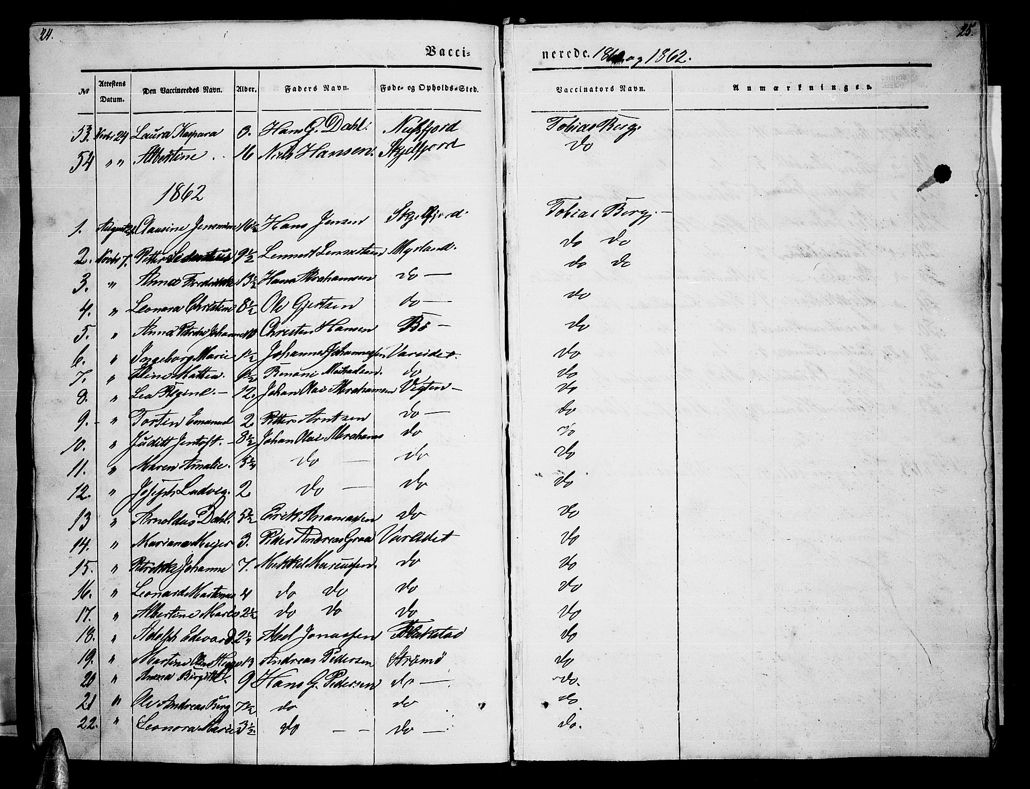 Ministerialprotokoller, klokkerbøker og fødselsregistre - Nordland, AV/SAT-A-1459/885/L1212: Klokkerbok nr. 885C01, 1847-1873, s. 24-25