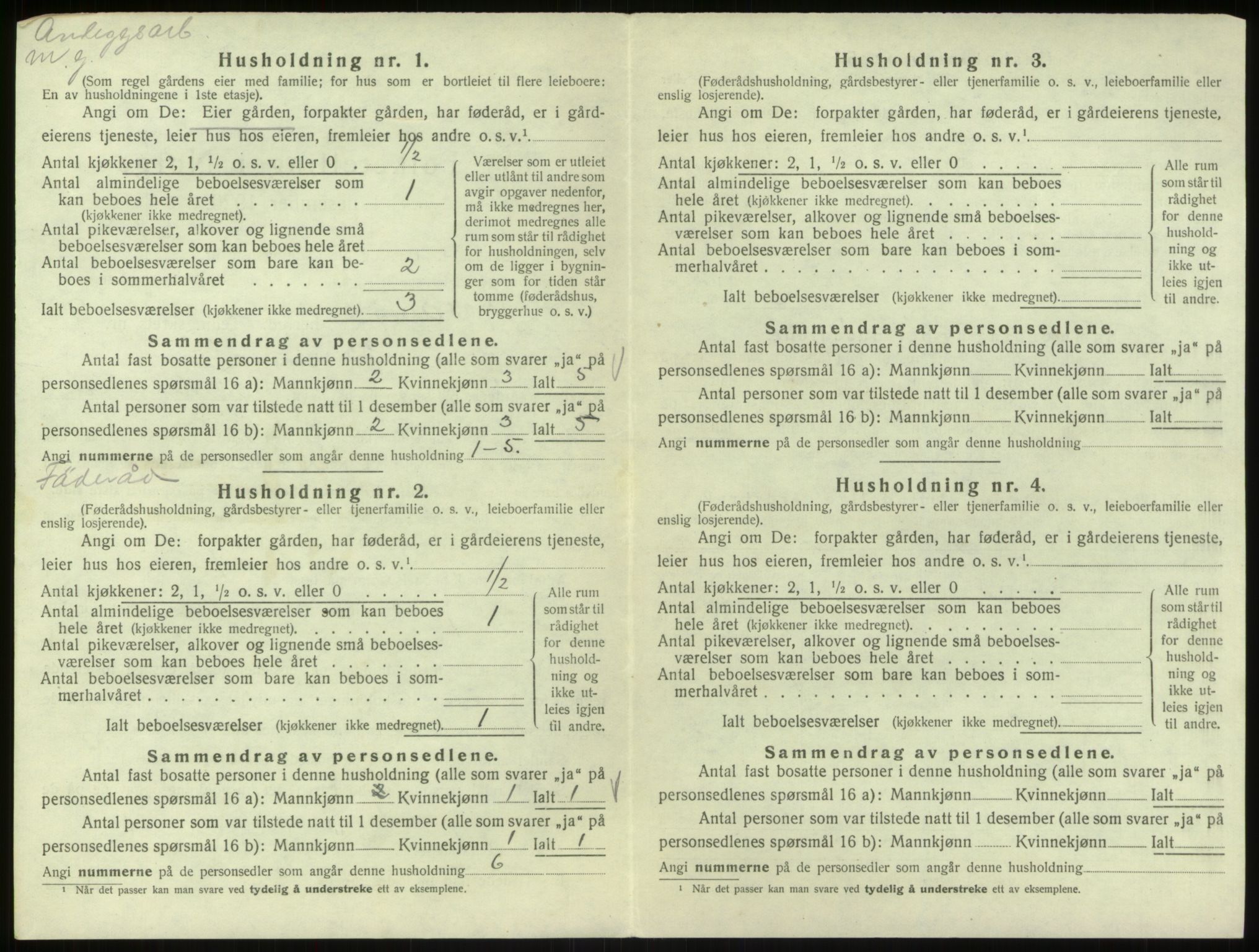 SAB, Folketelling 1920 for 1253 Hosanger herred, 1920, s. 536