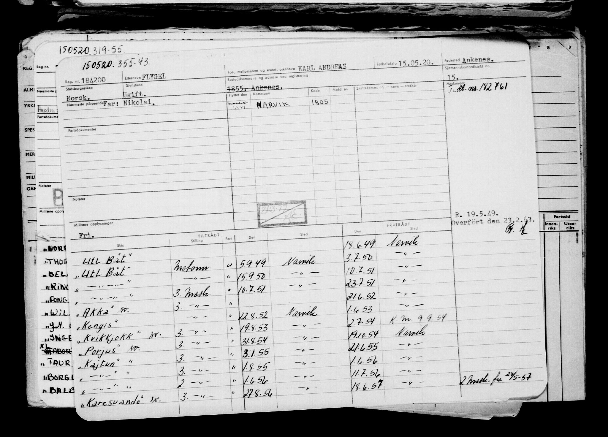 Direktoratet for sjømenn, AV/RA-S-3545/G/Gb/L0181: Hovedkort, 1920, s. 7