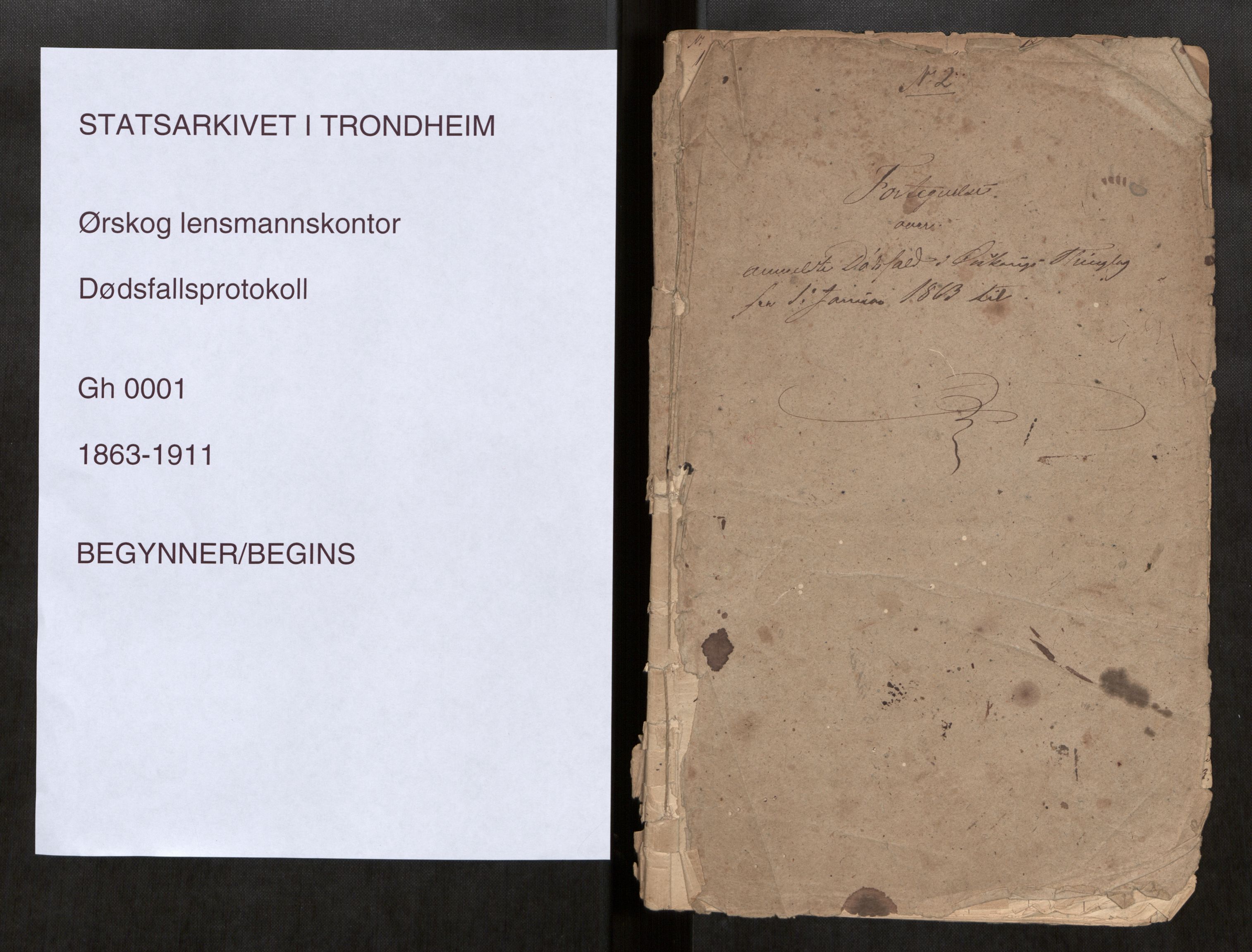 Ørskog lensmannskontor, AV/SAT-A-6454/2/Gh/L0001: Fortegnelse over anmeldte dødsfald i Ørskougs og Søkelvens Thinglag, 1863-1911