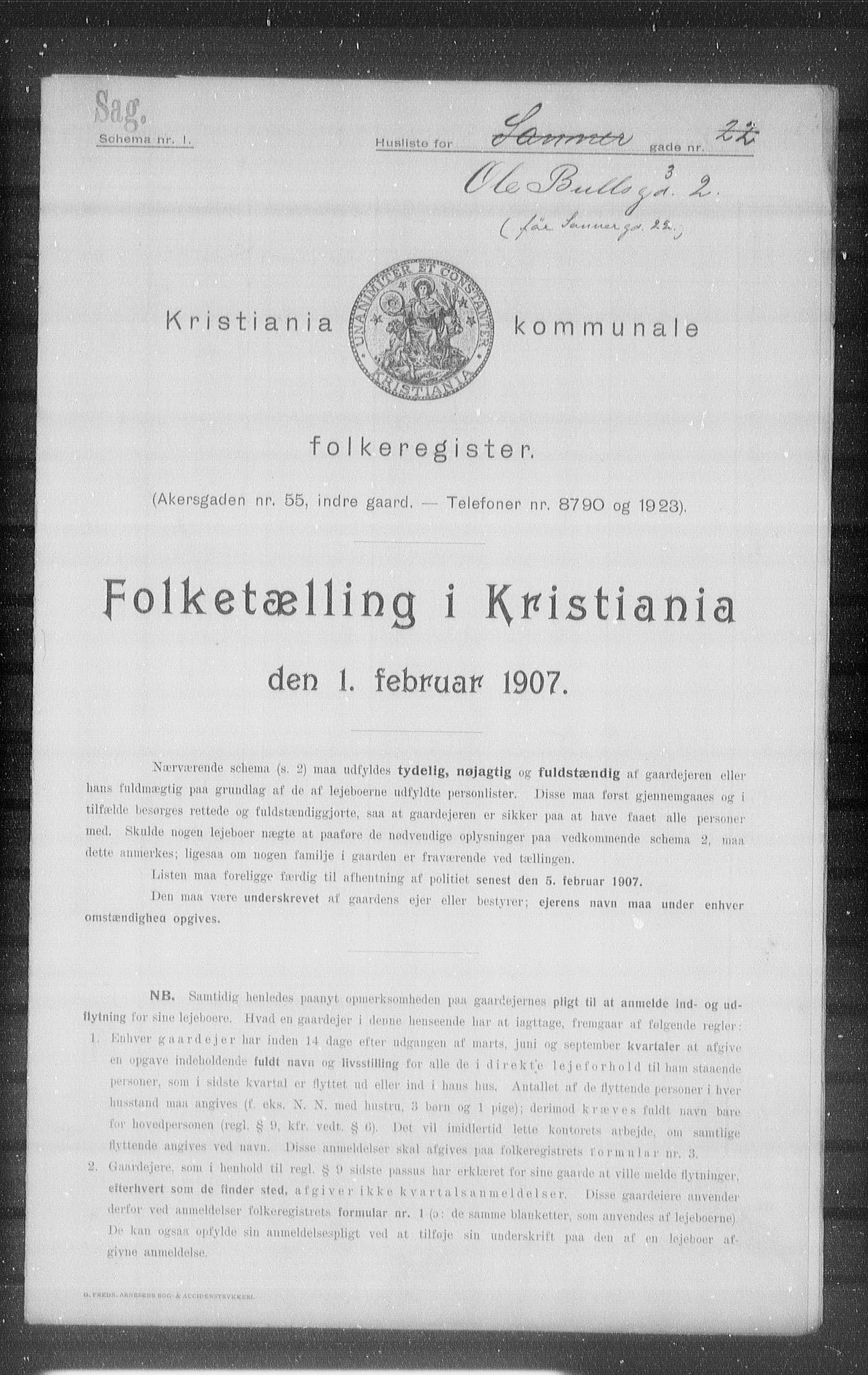 OBA, Kommunal folketelling 1.2.1907 for Kristiania kjøpstad, 1907, s. 38626