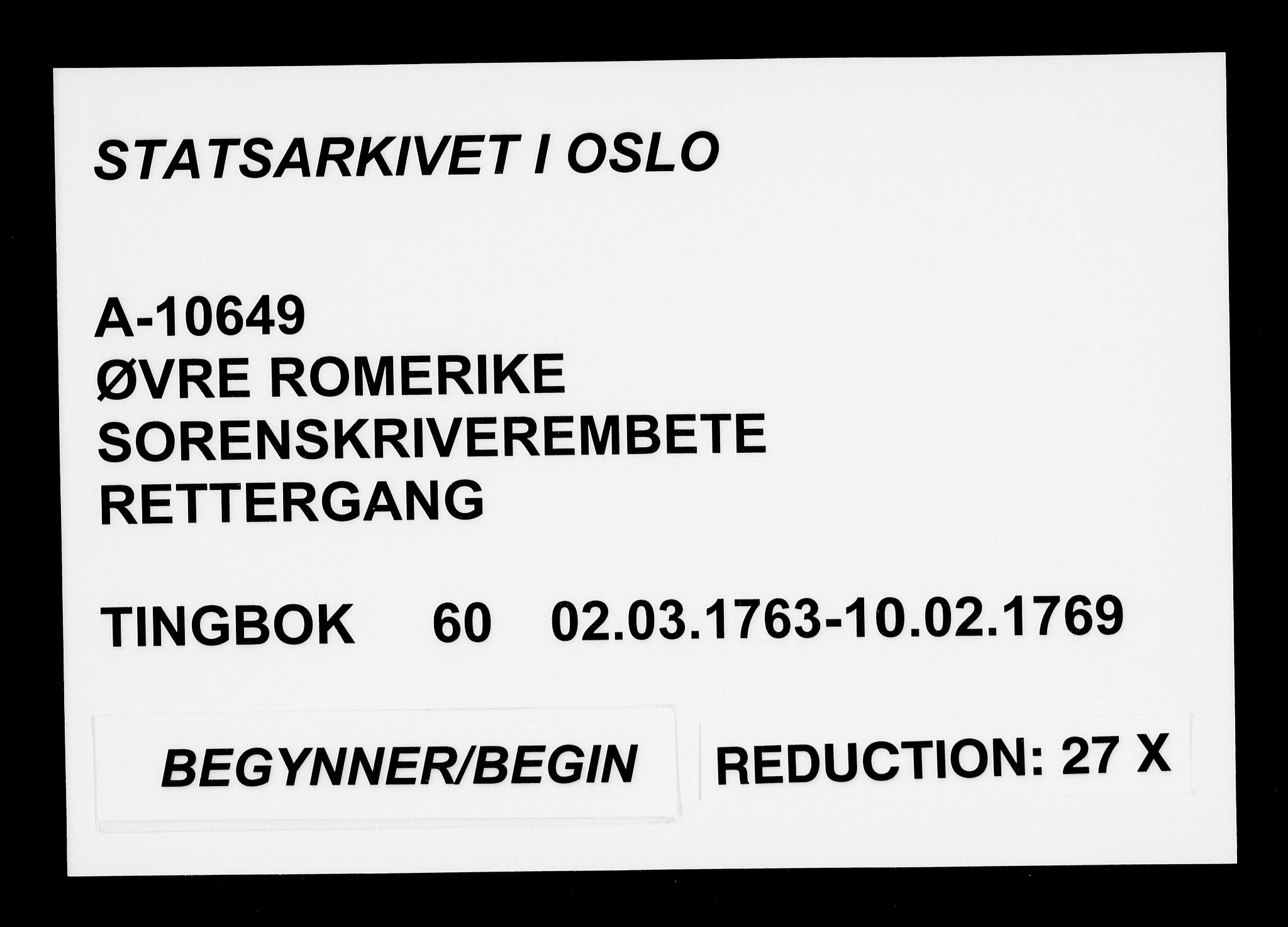 Øvre Romerike sorenskriveri, SAO/A-10649/F/Fb/L0060: Tingbok 60, 1763-1769