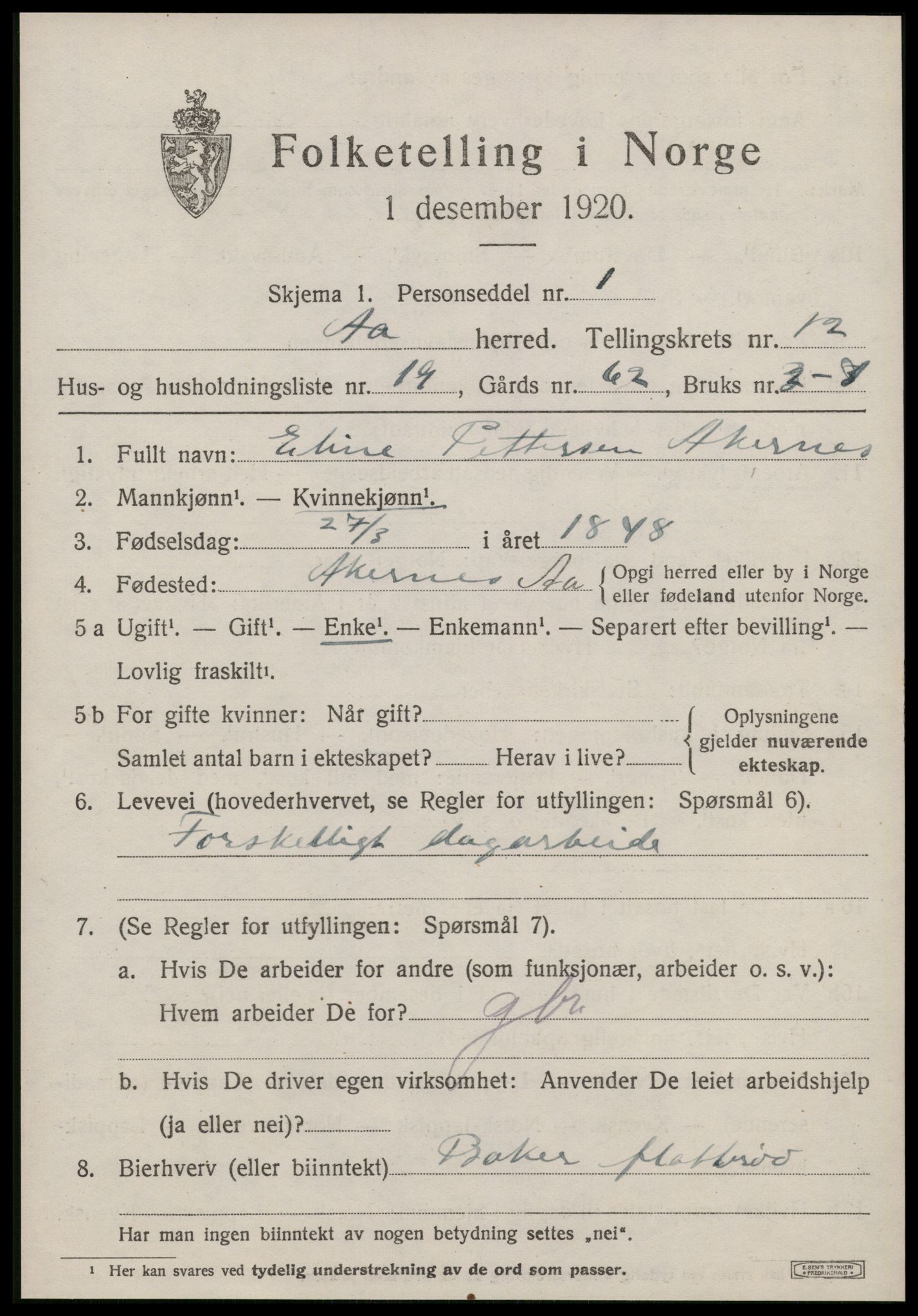 SAT, Folketelling 1920 for 1630 Å herred, 1920, s. 5212