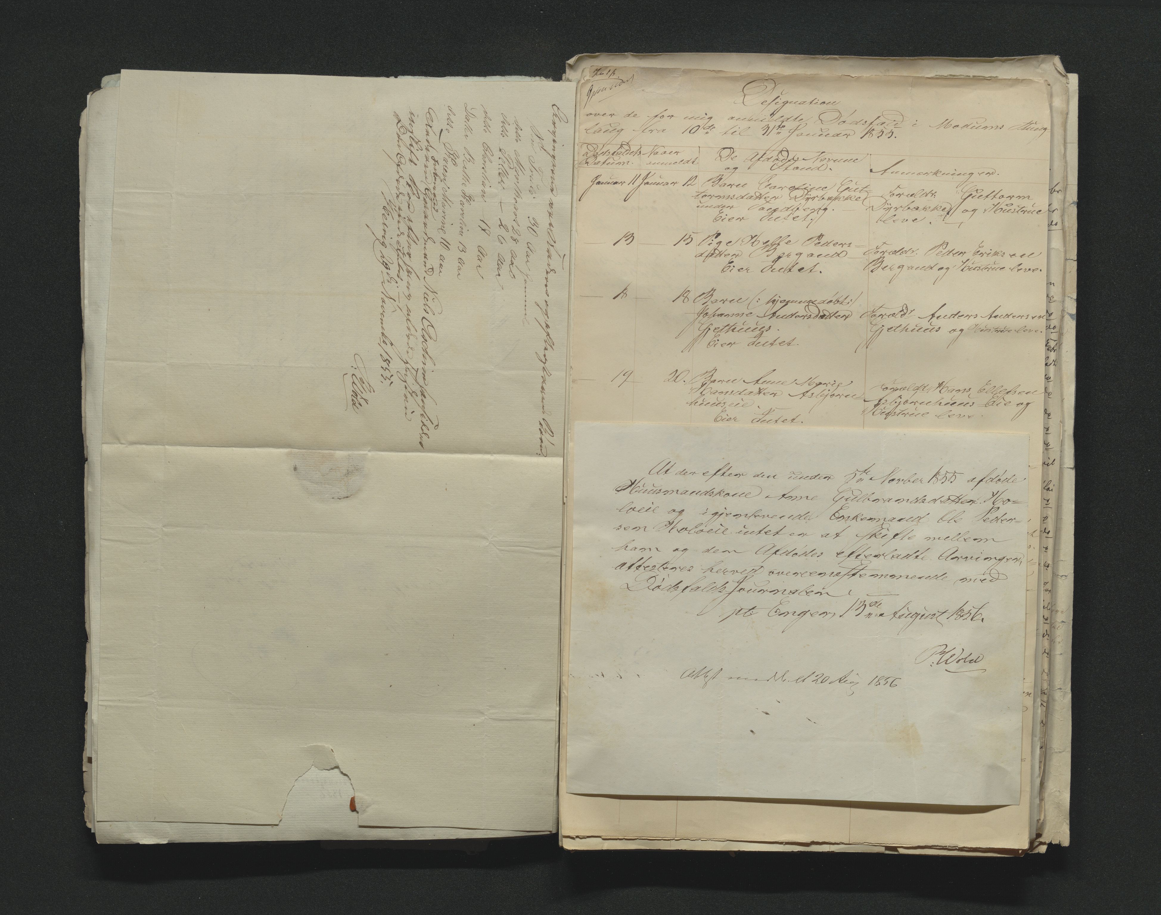 Eiker, Modum og Sigdal sorenskriveri, AV/SAKO-A-123/H/Ha/Hab/L0009: Dødsfallsmeldinger, 1854-1857, s. 179