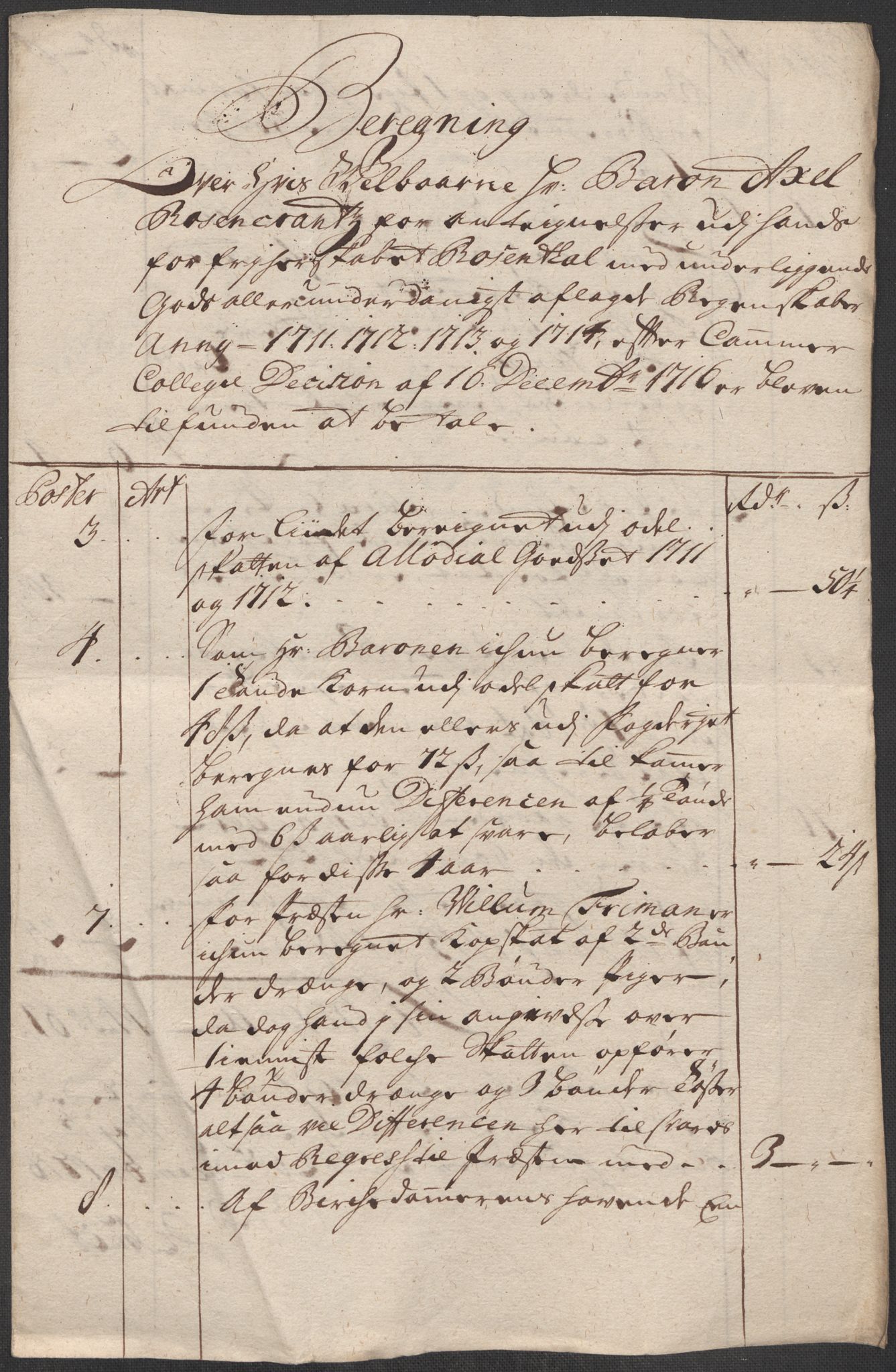 Rentekammeret inntil 1814, Reviderte regnskaper, Fogderegnskap, AV/RA-EA-4092/R49/L3139: Fogderegnskap Rosendal Baroni, 1715-1717, s. 180