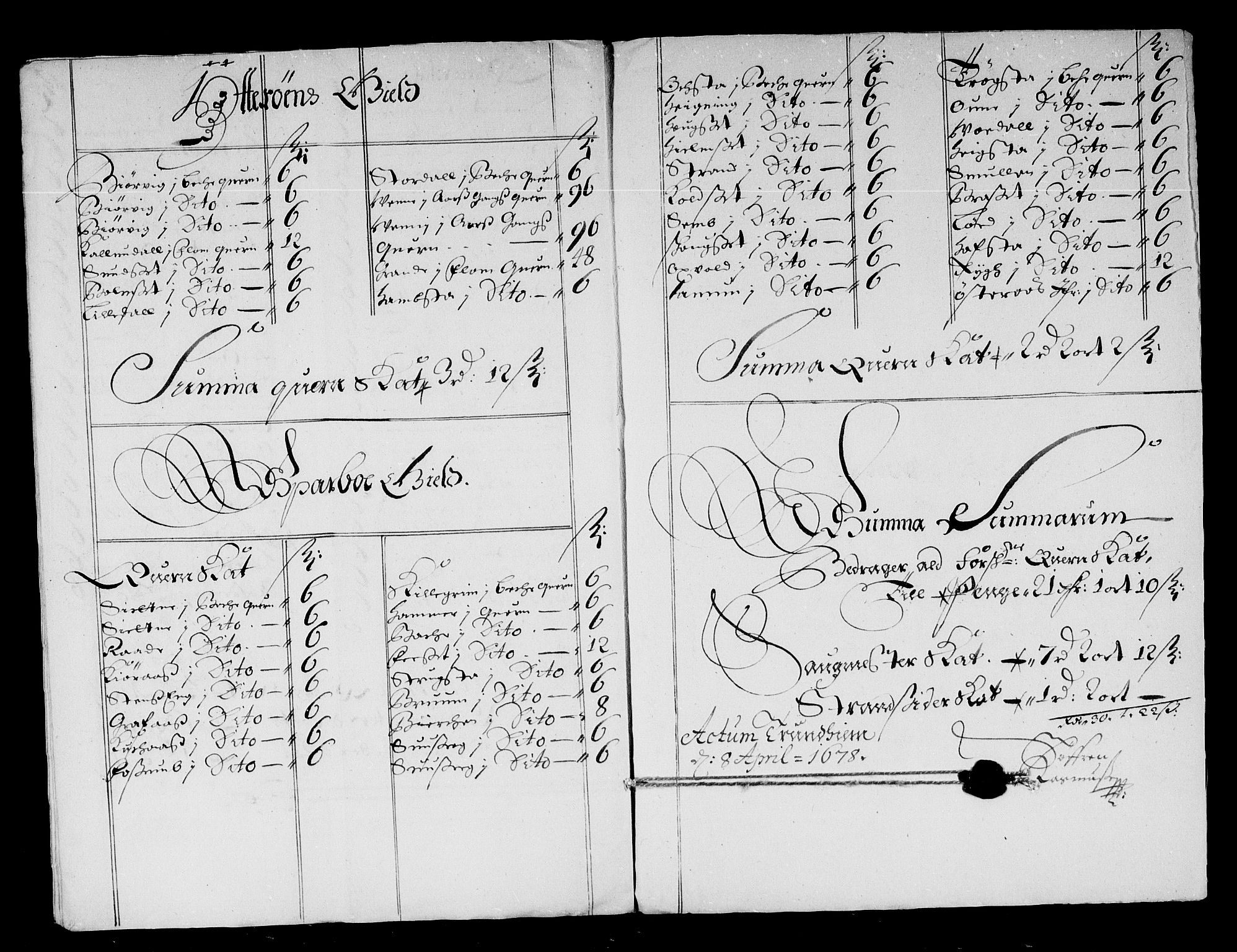 Rentekammeret inntil 1814, Reviderte regnskaper, Stiftamtstueregnskaper, Trondheim stiftamt og Nordland amt, AV/RA-EA-6044/R/Re/L0047: Trondheim stiftamt og Nordland amt, 1677