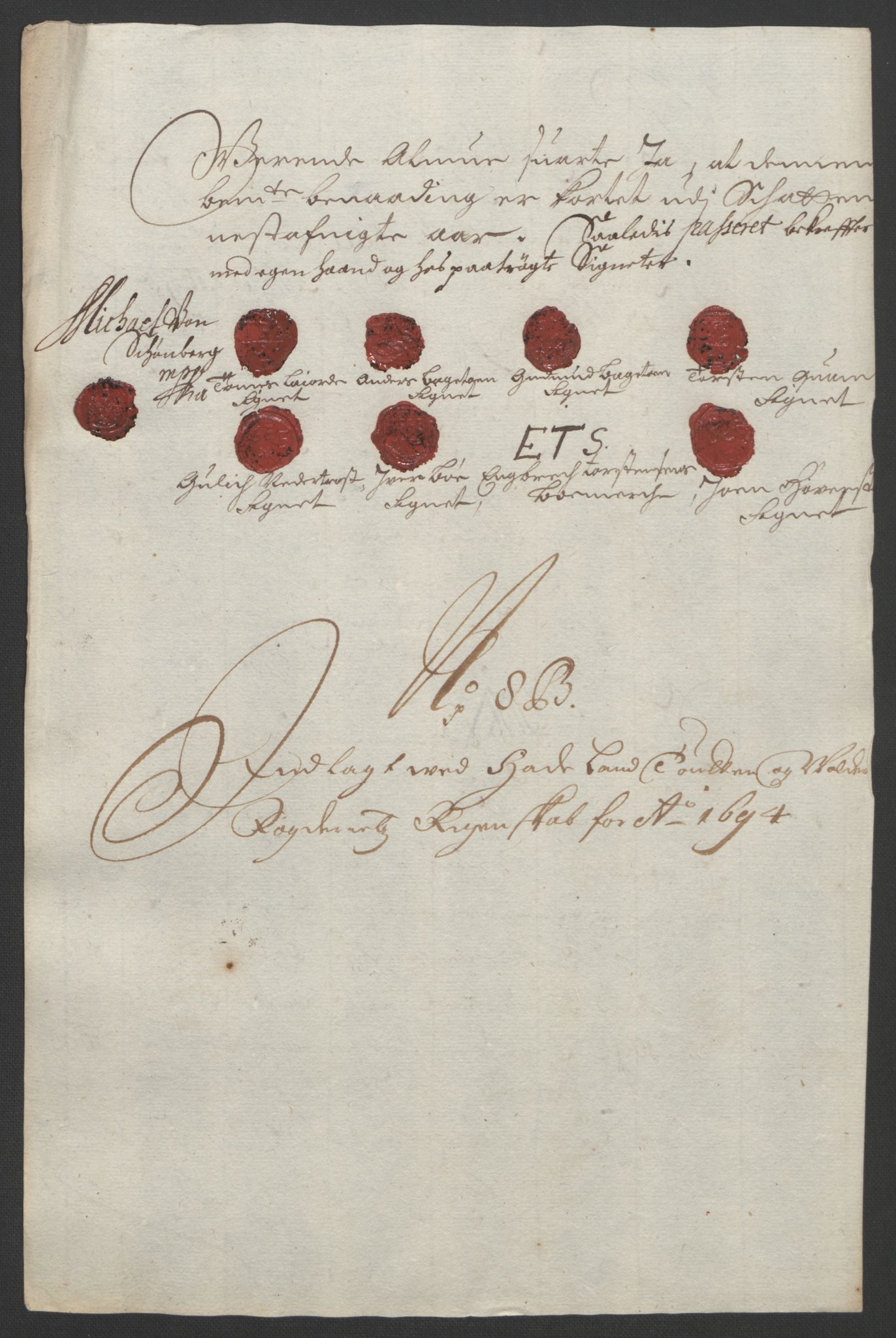 Rentekammeret inntil 1814, Reviderte regnskaper, Fogderegnskap, AV/RA-EA-4092/R18/L1292: Fogderegnskap Hadeland, Toten og Valdres, 1693-1694, s. 399