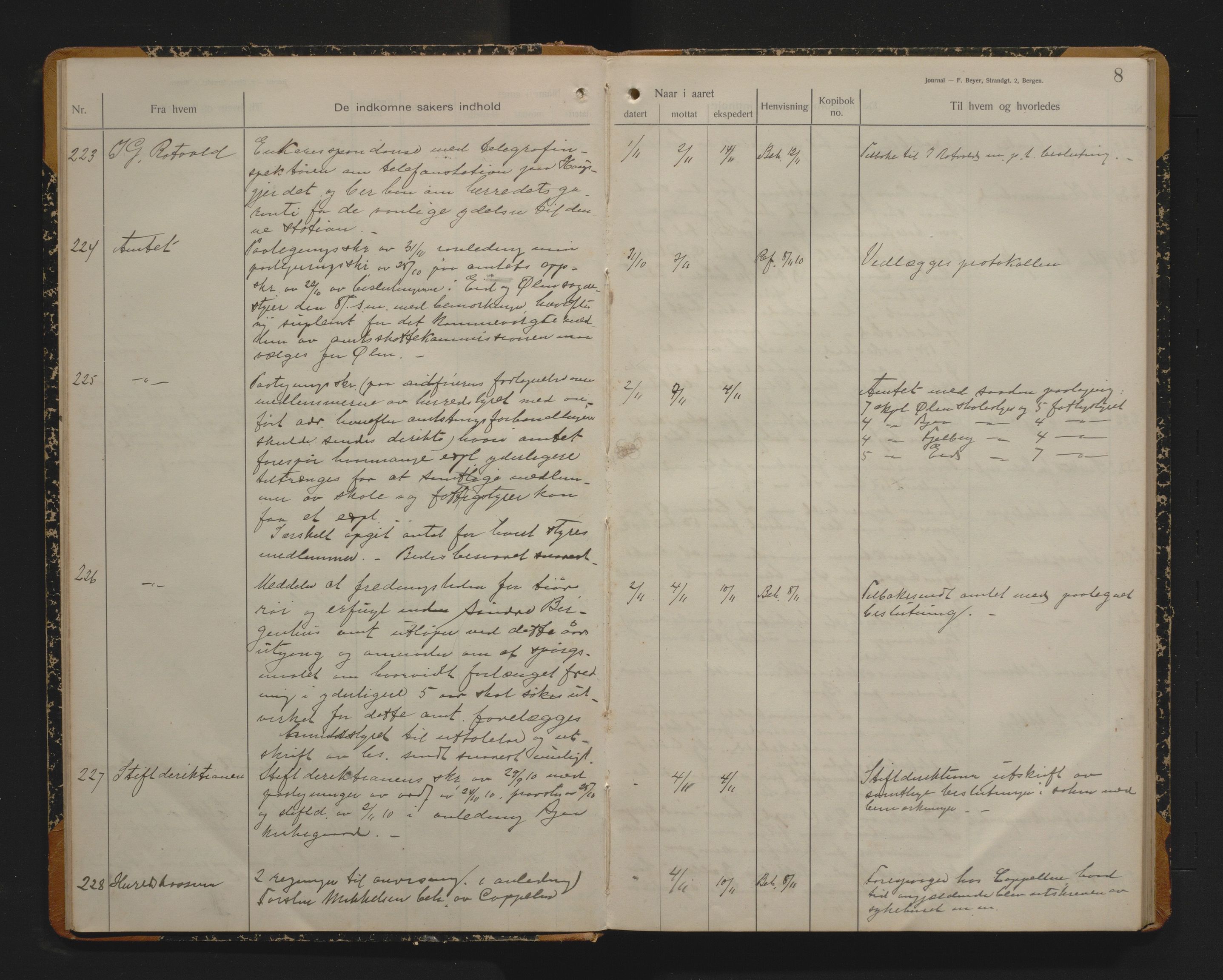 Fjelberg kommune. Formannskapet, IKAH/1213-021/C/Ca/L0004: Postjournal for Fjelberg formannskap, 1910-1914