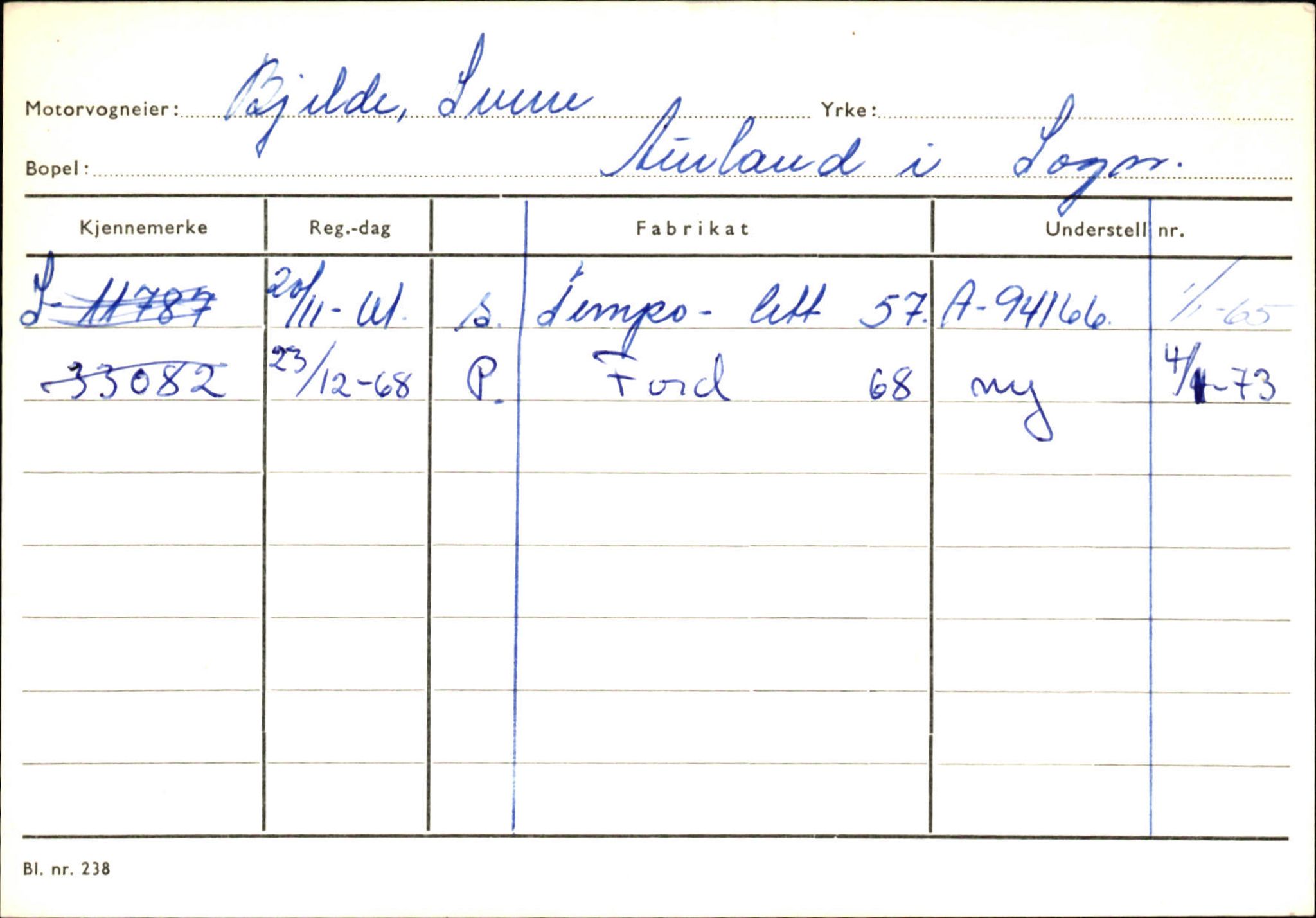 Statens vegvesen, Sogn og Fjordane vegkontor, AV/SAB-A-5301/4/F/L0125: Eigarregister Sogndal V-Å. Aurland A-Å. Fjaler A-N, 1945-1975, s. 456