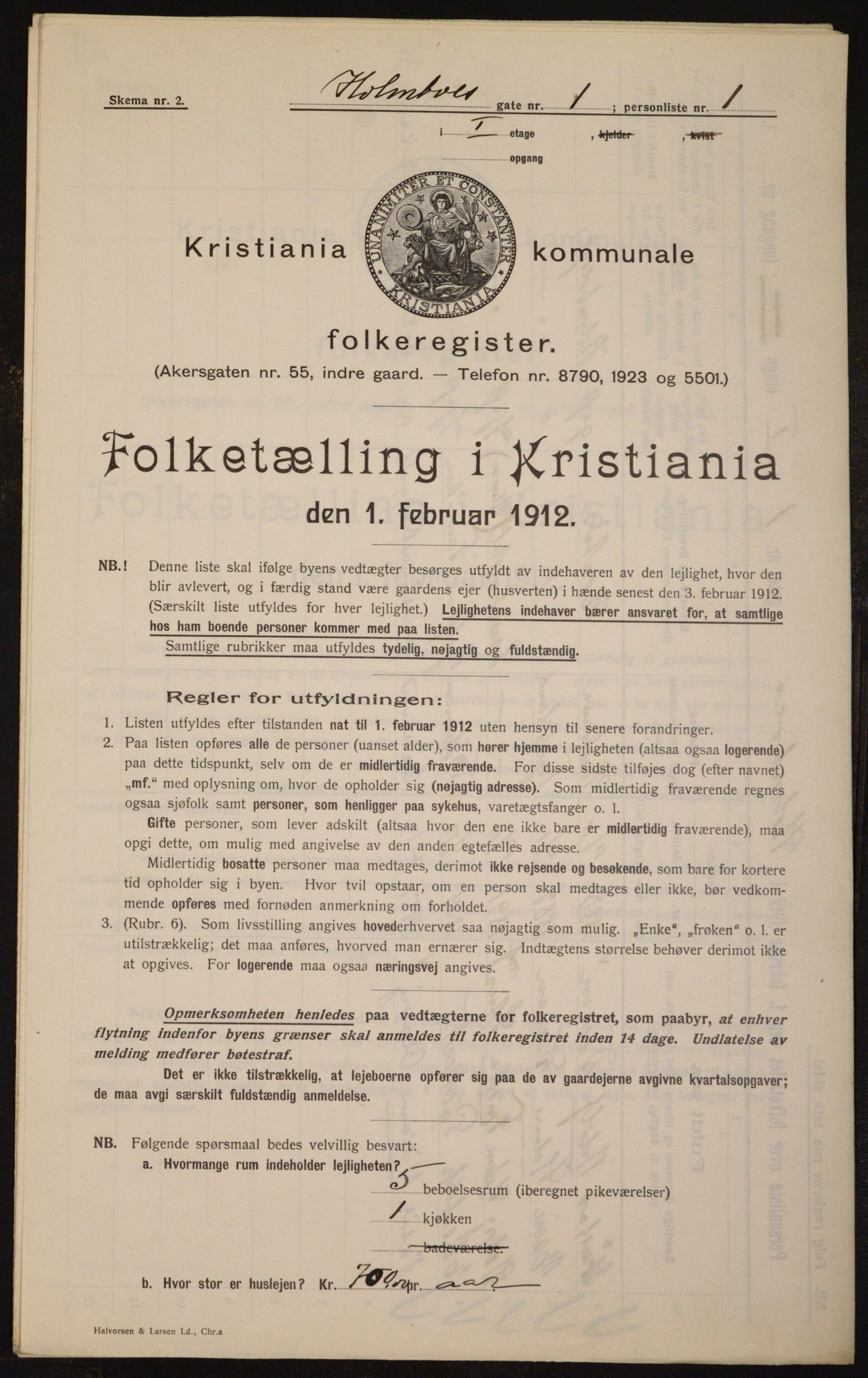 OBA, Kommunal folketelling 1.2.1912 for Kristiania, 1912, s. 41166