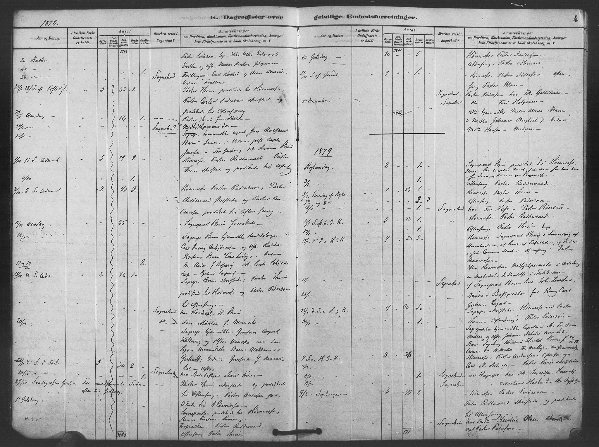 Trefoldighet prestekontor Kirkebøker, AV/SAO-A-10882/I/Ia/L0002: Dagsregister nr. 2, 1878-1890, s. 4