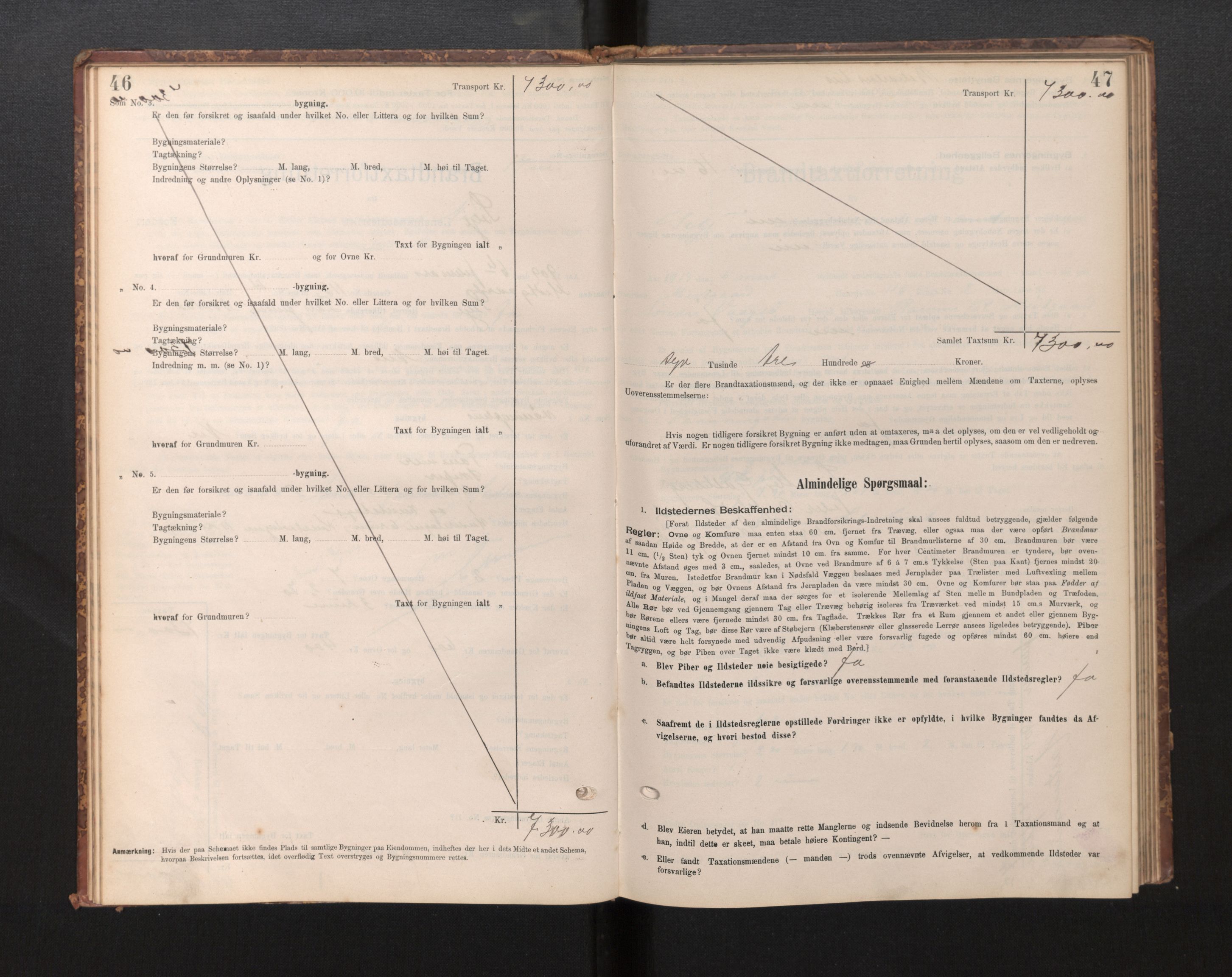 Lensmannen i Selje, SAB/A-29701/0012/L0003: Branntakstprotokoll, skjematakst, 1895-1929, s. 46-47