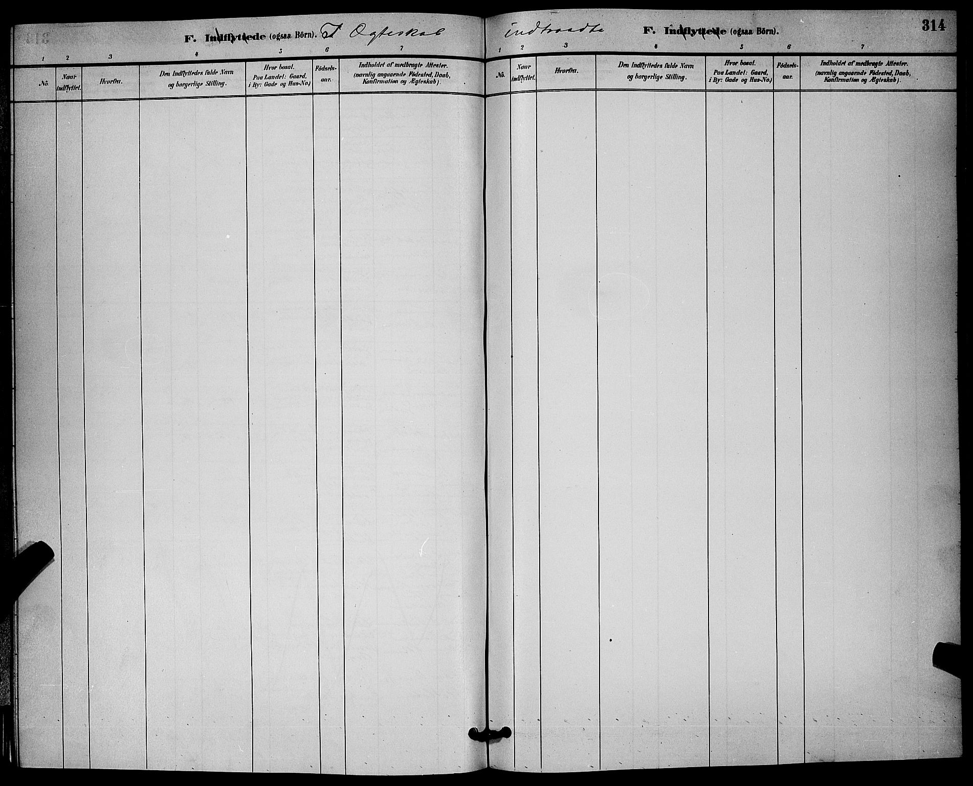 Solum kirkebøker, SAKO/A-306/G/Ga/L0007: Klokkerbok nr. I 7, 1884-1898, s. 314