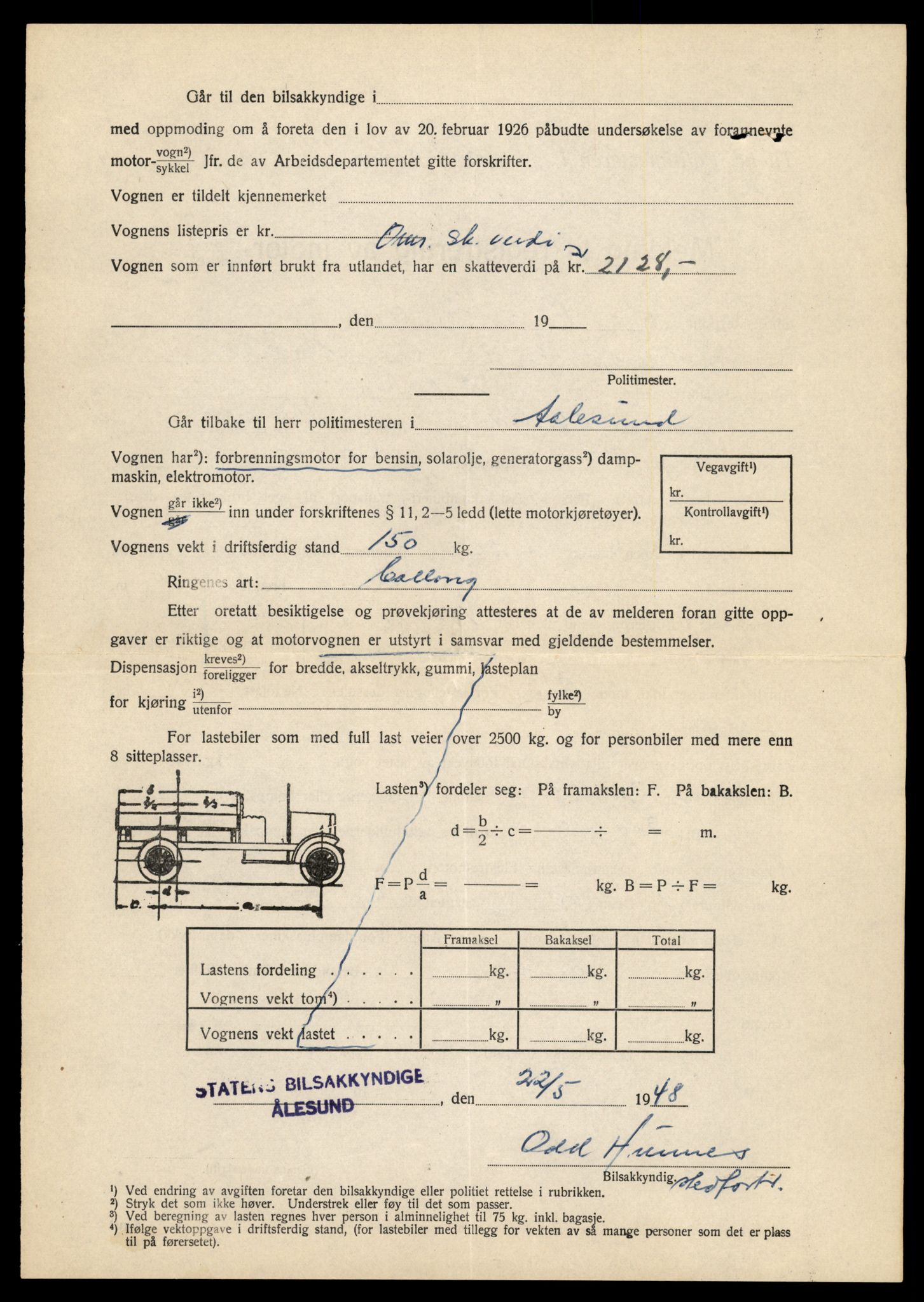 Møre og Romsdal vegkontor - Ålesund trafikkstasjon, AV/SAT-A-4099/F/Fe/L0026: Registreringskort for kjøretøy T 11046 - T 11160, 1927-1998, s. 1146