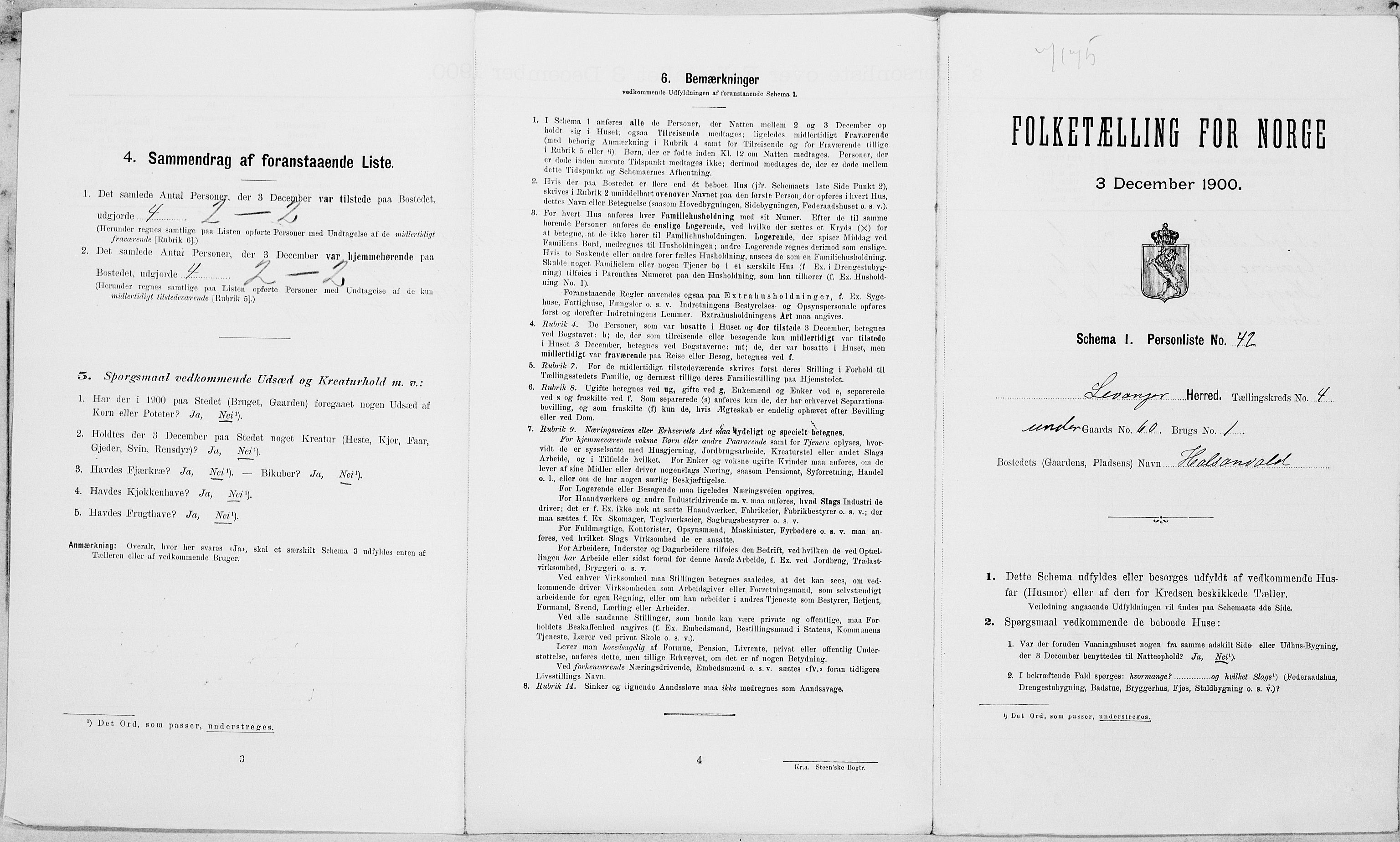 SAT, Folketelling 1900 for 1720 Levanger herred, 1900, s. 689