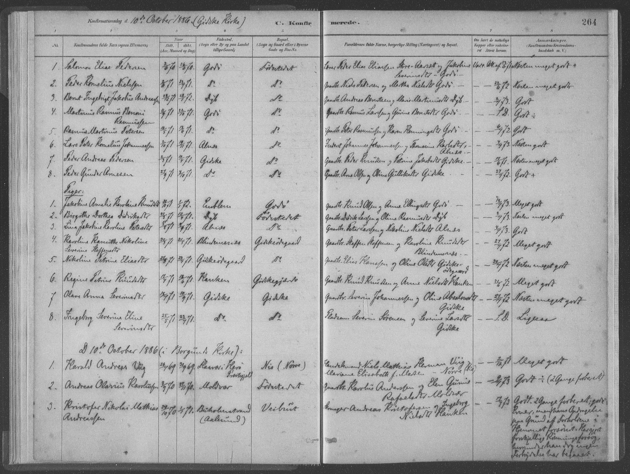 Ministerialprotokoller, klokkerbøker og fødselsregistre - Møre og Romsdal, SAT/A-1454/528/L0402: Ministerialbok nr. 528A12II, 1880-1903, s. 264
