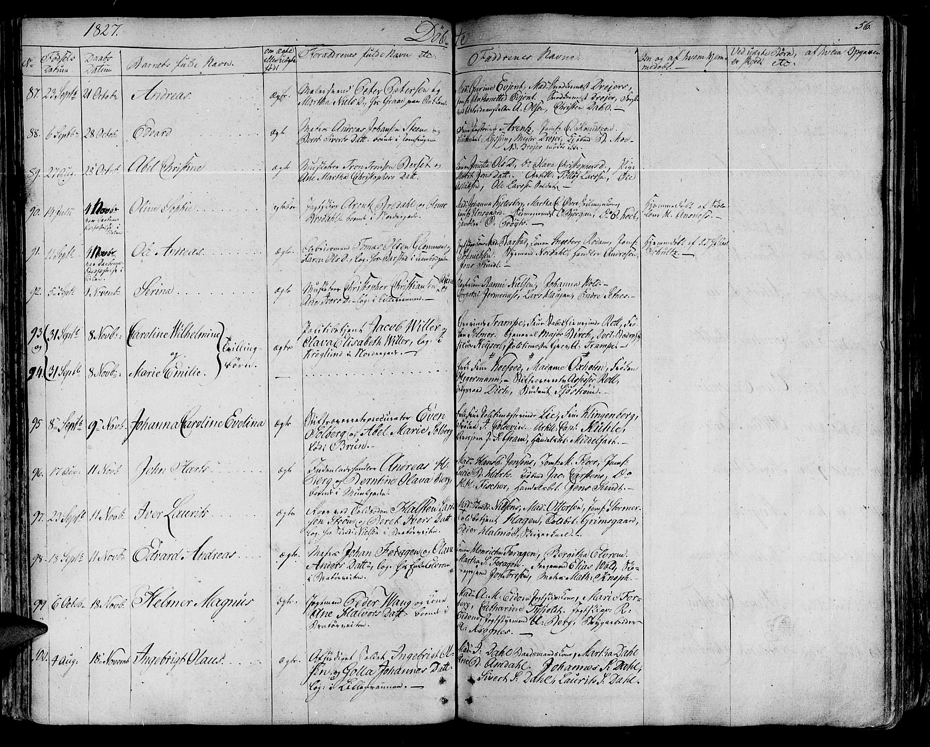 Ministerialprotokoller, klokkerbøker og fødselsregistre - Sør-Trøndelag, SAT/A-1456/602/L0108: Ministerialbok nr. 602A06, 1821-1839, s. 56